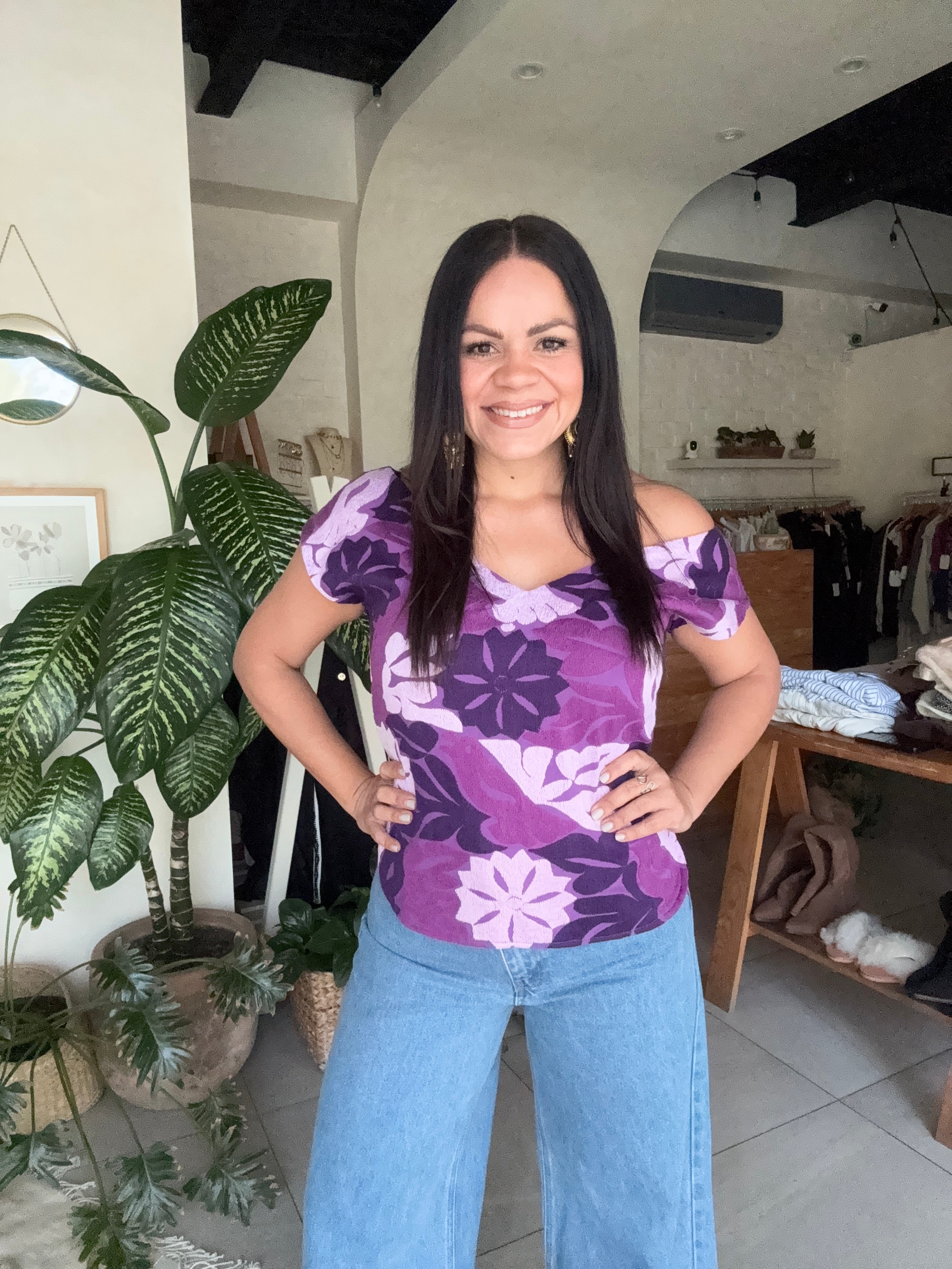Blusa Jalapa V Morado con Lila