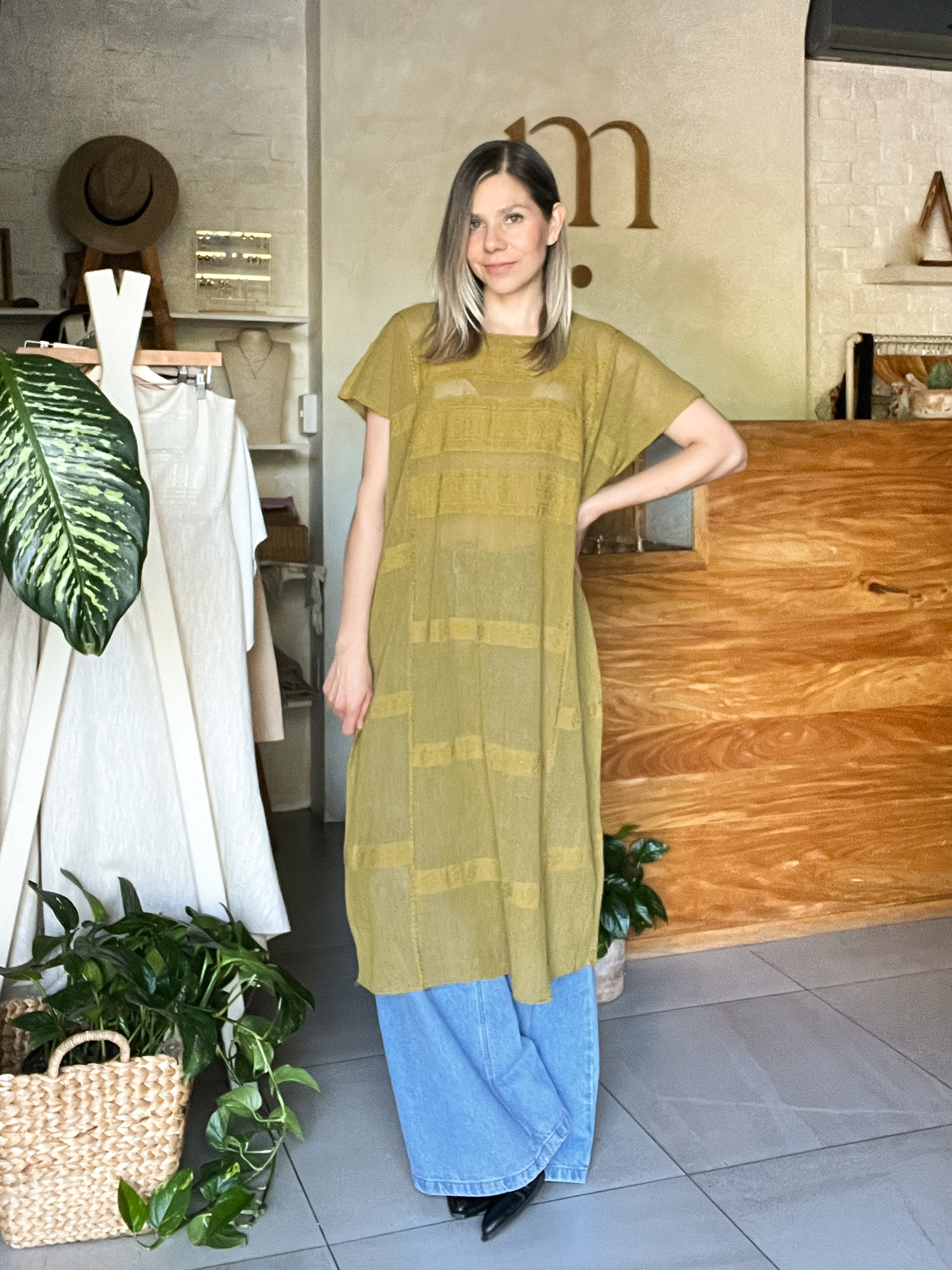 Huipil San Pedro Verde Monocromático