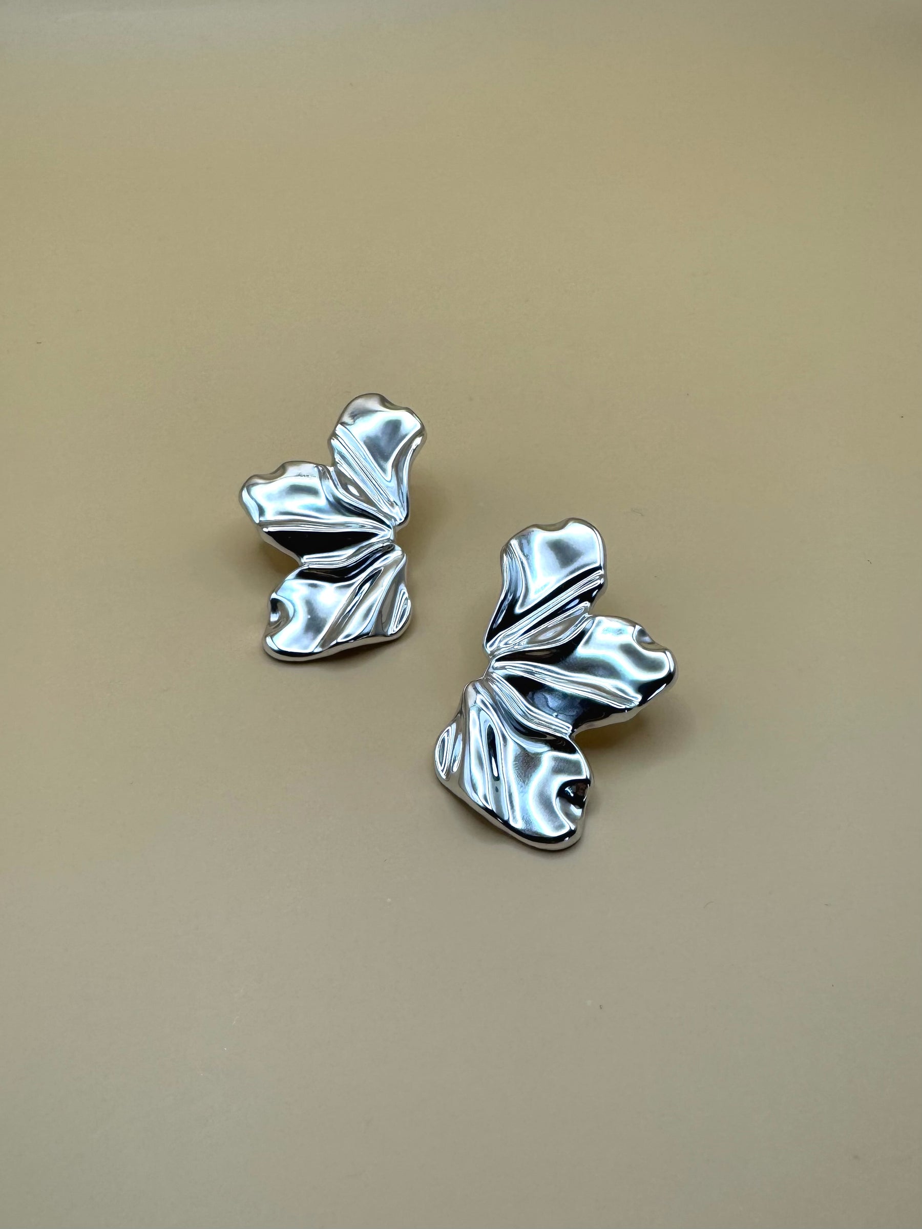 Aretes Hoja Plateada M7