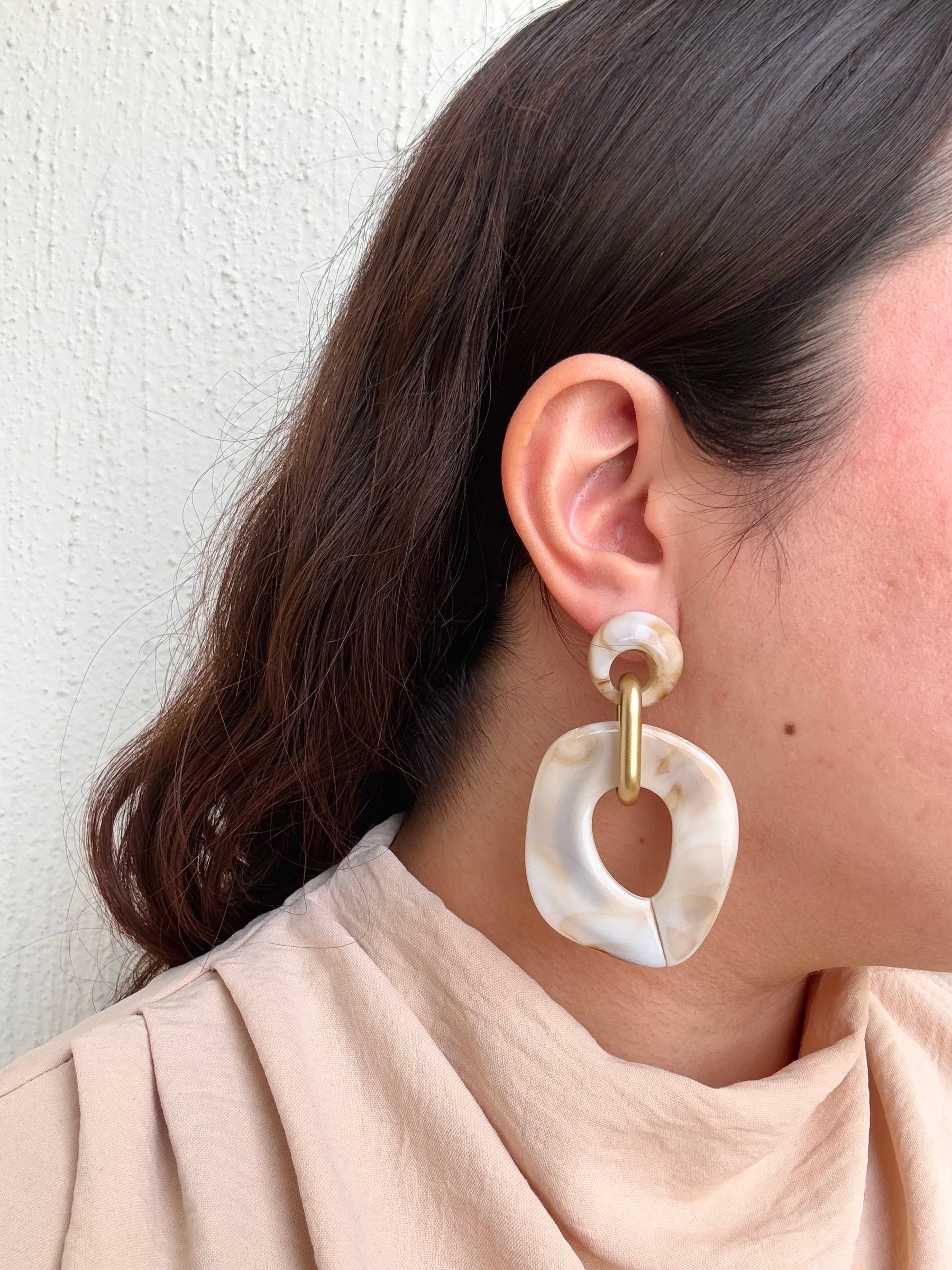 Aretes Marmol Cuadrados M9