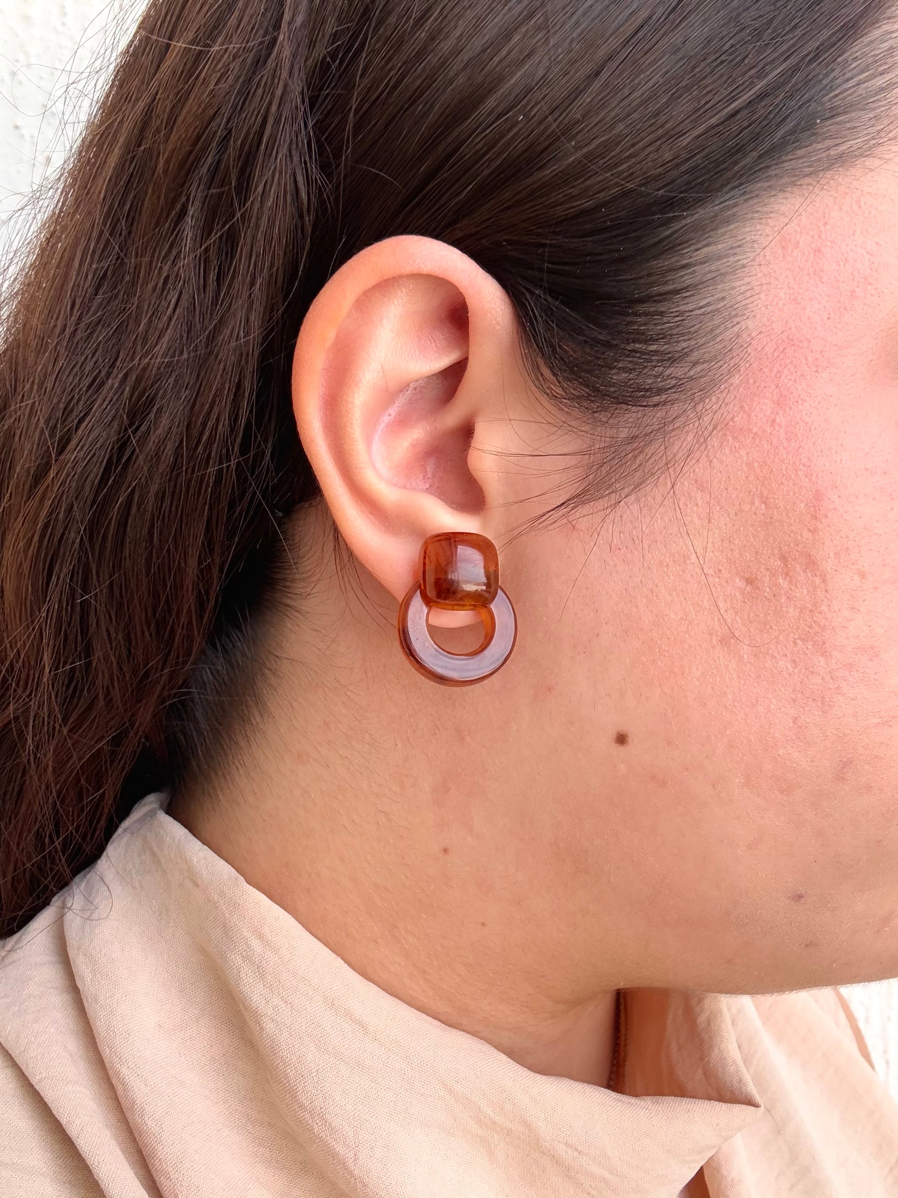 Aretes Mini Carey Oscuro M15