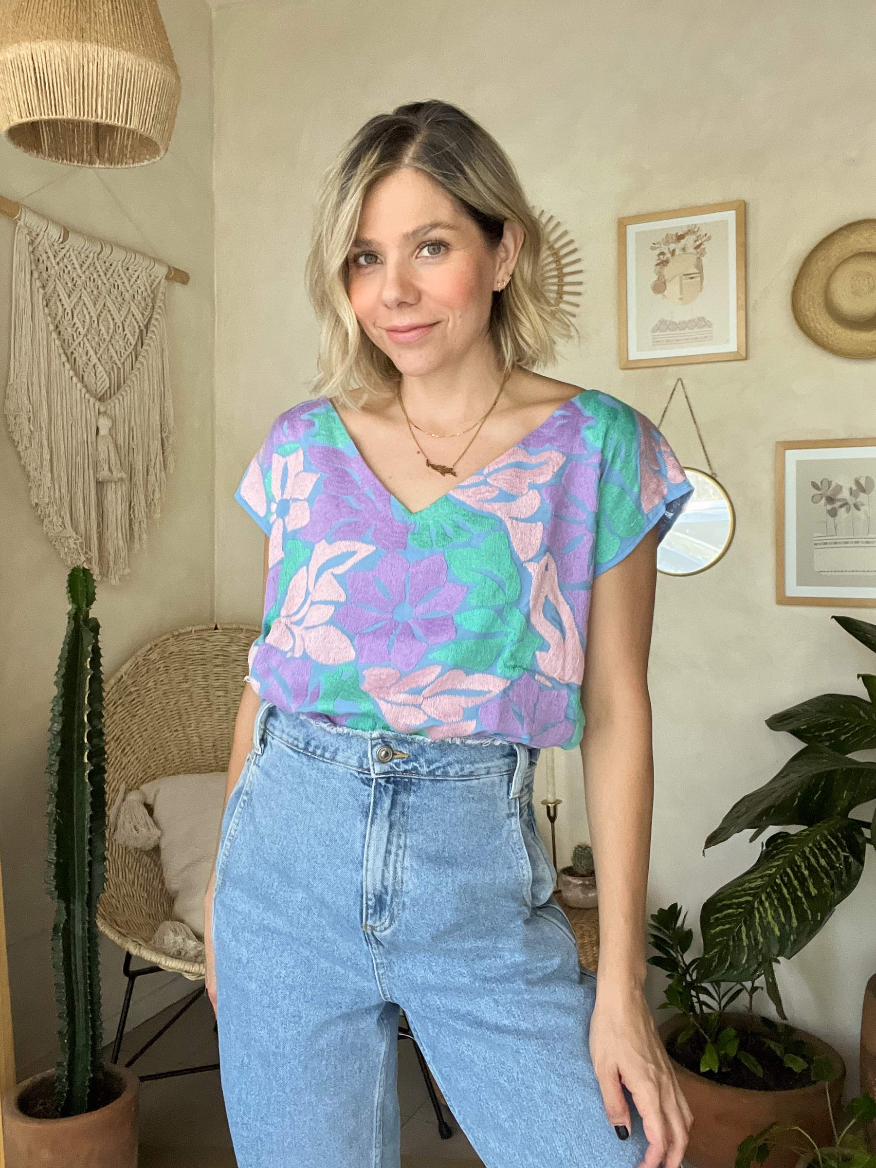 Jalapa V Blue / Lilac Blouse