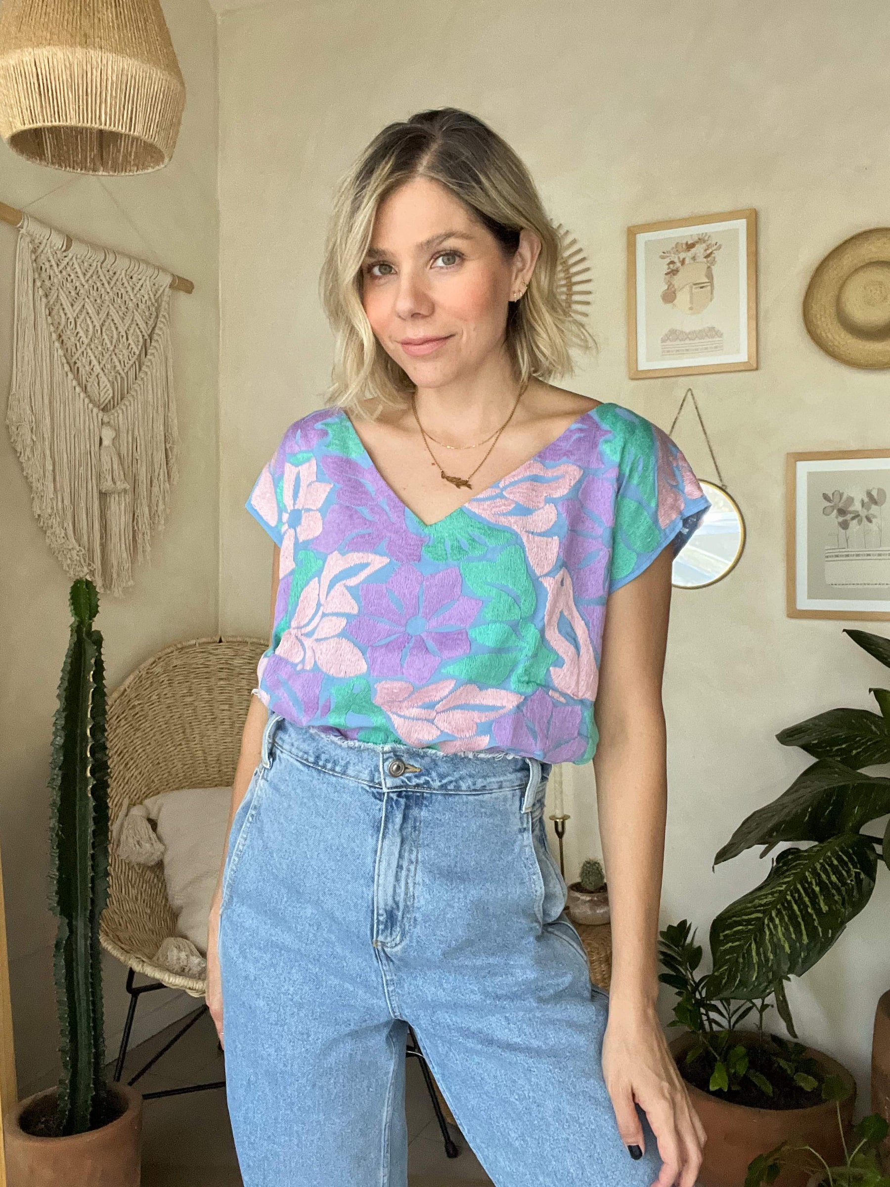 Jalapa V Blue / Lilac Blouse