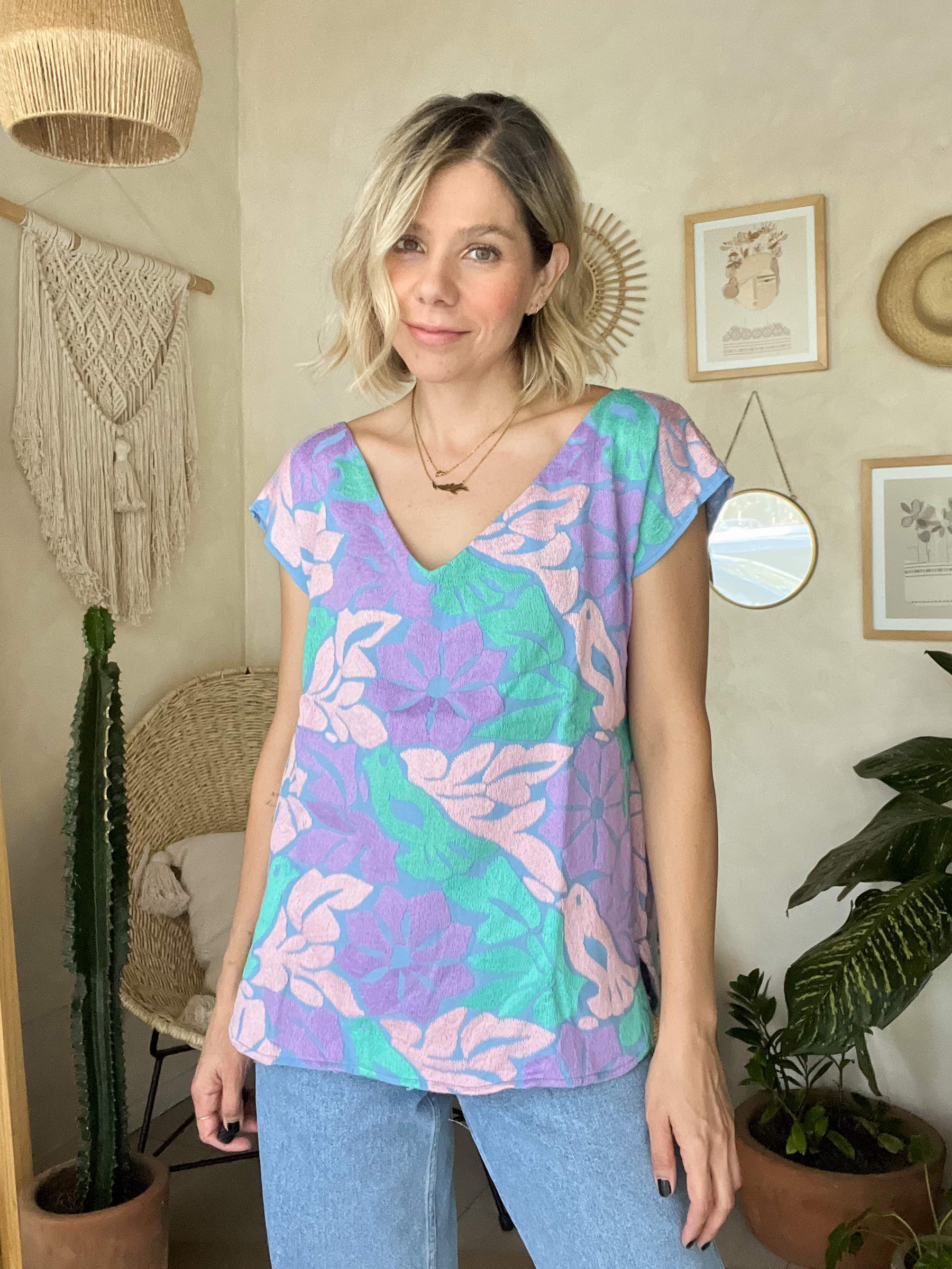 Jalapa V Blue / Lilac Blouse