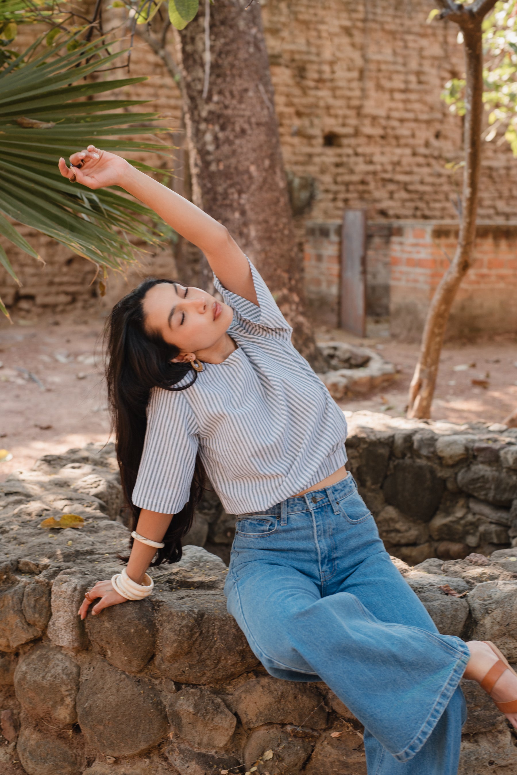 Blusa Bee Líneas Verdes