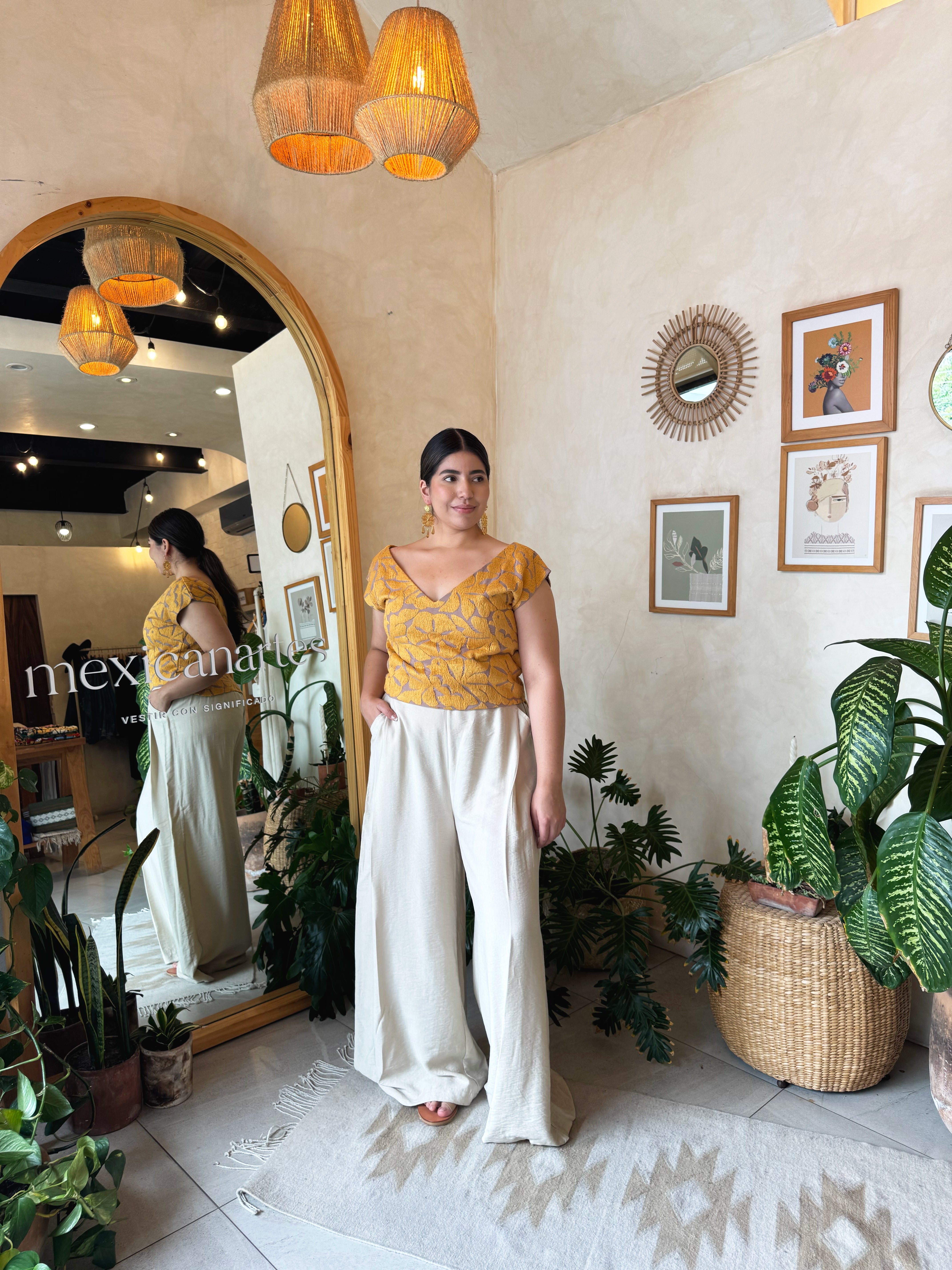 Purple Jalapa V-Neck Blouse