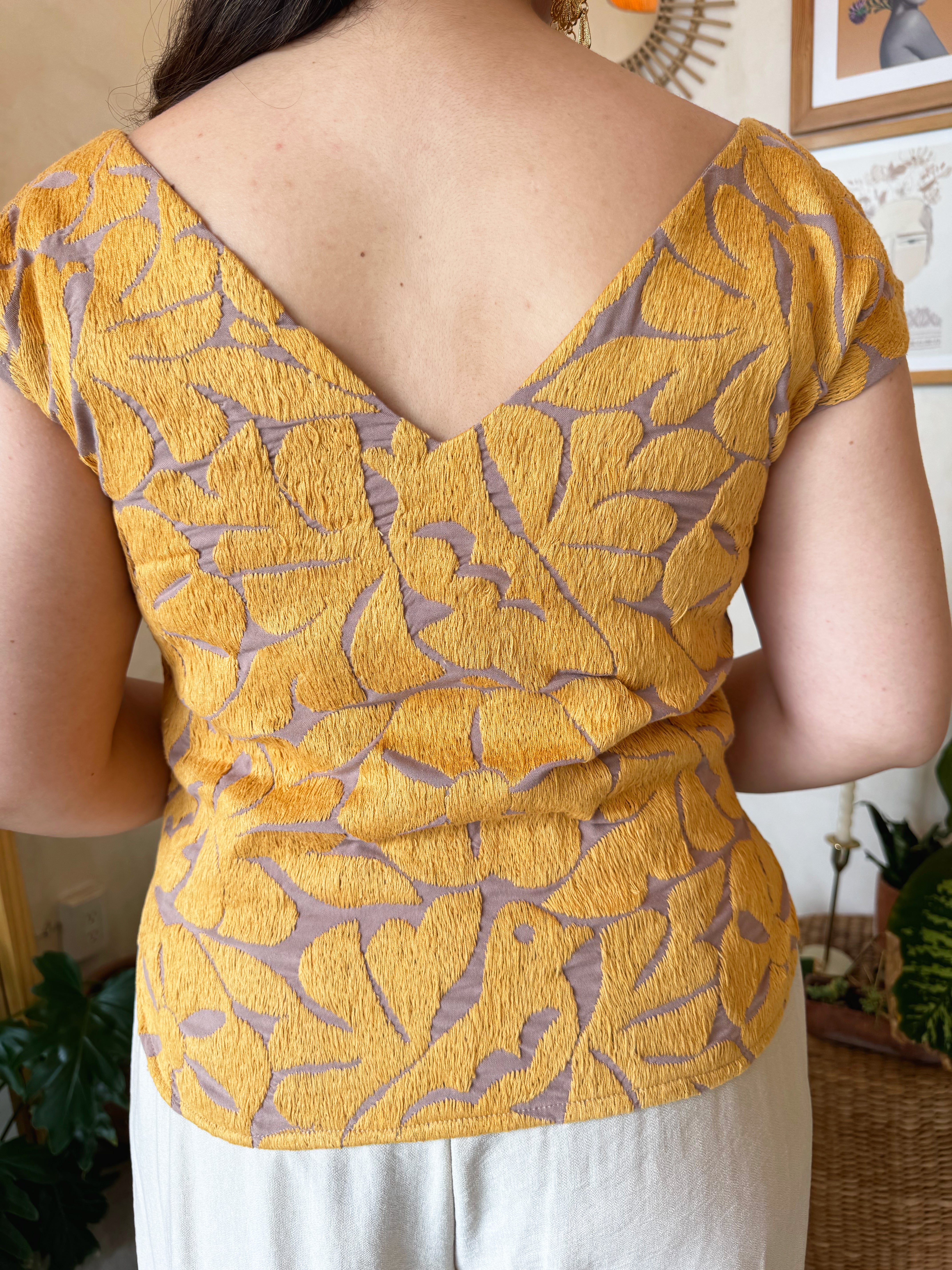 Purple Jalapa V-Neck Blouse