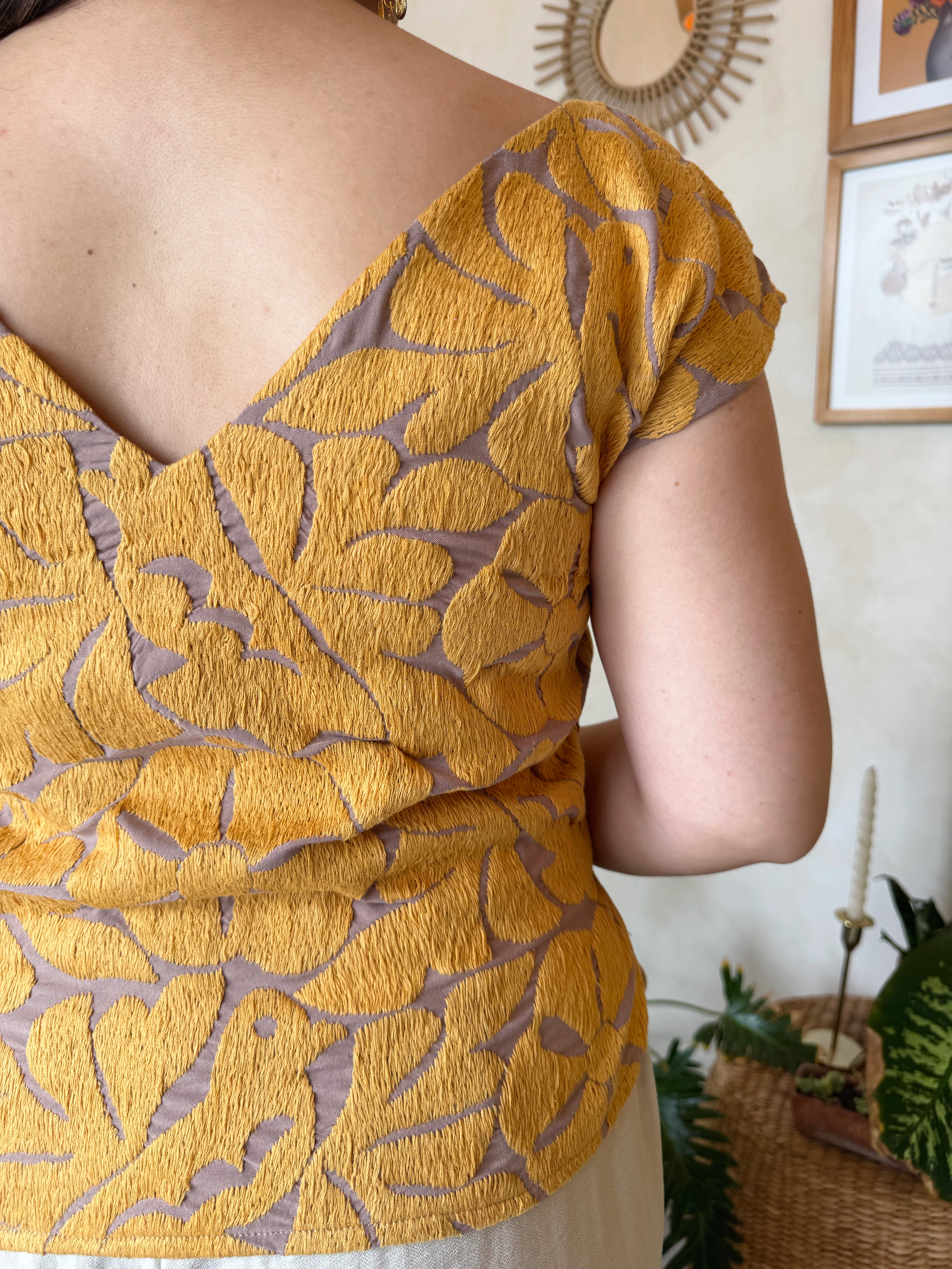 Purple Jalapa V-Neck Blouse
