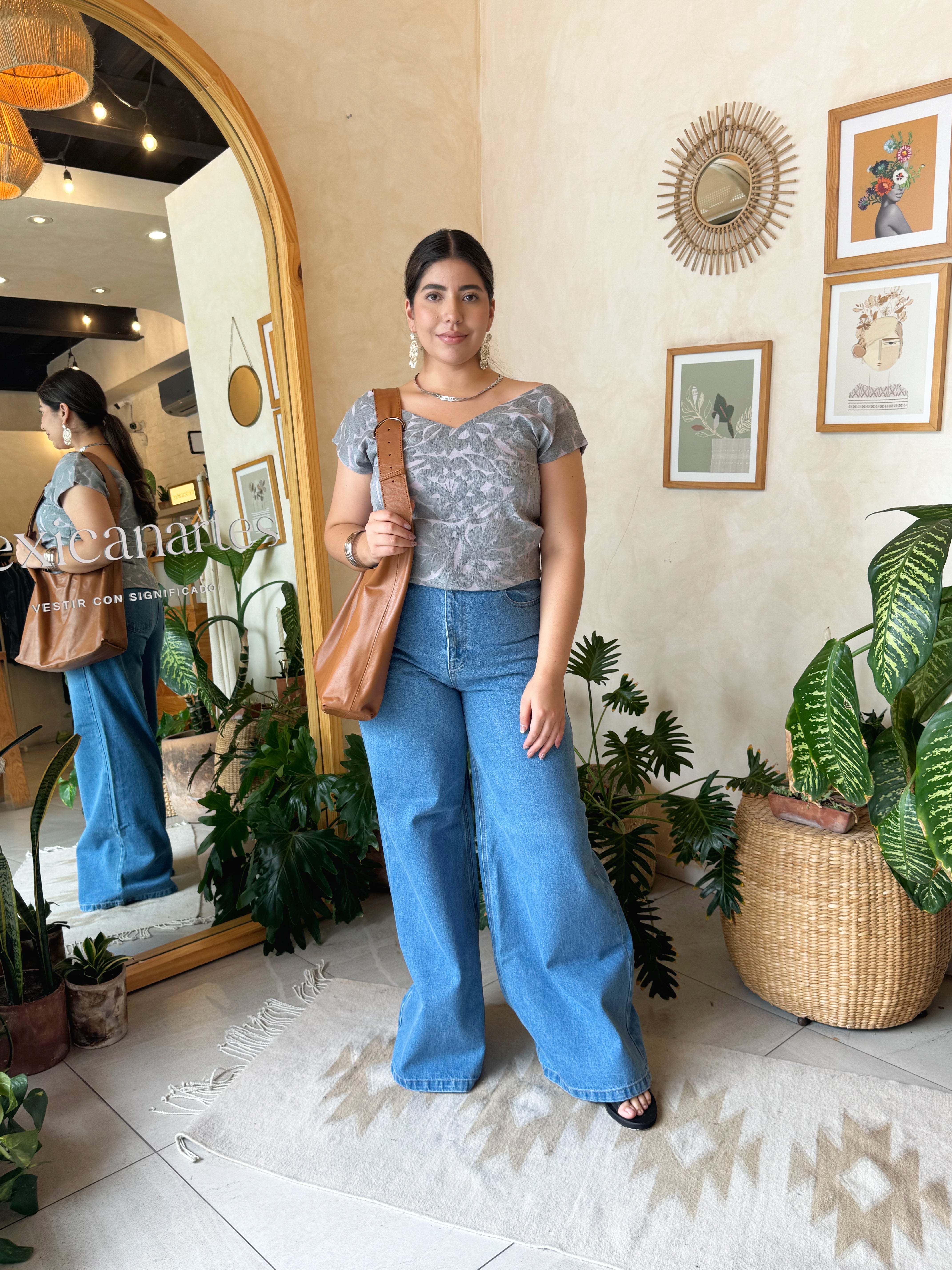 Purple Jalapa V-Neck Blouse