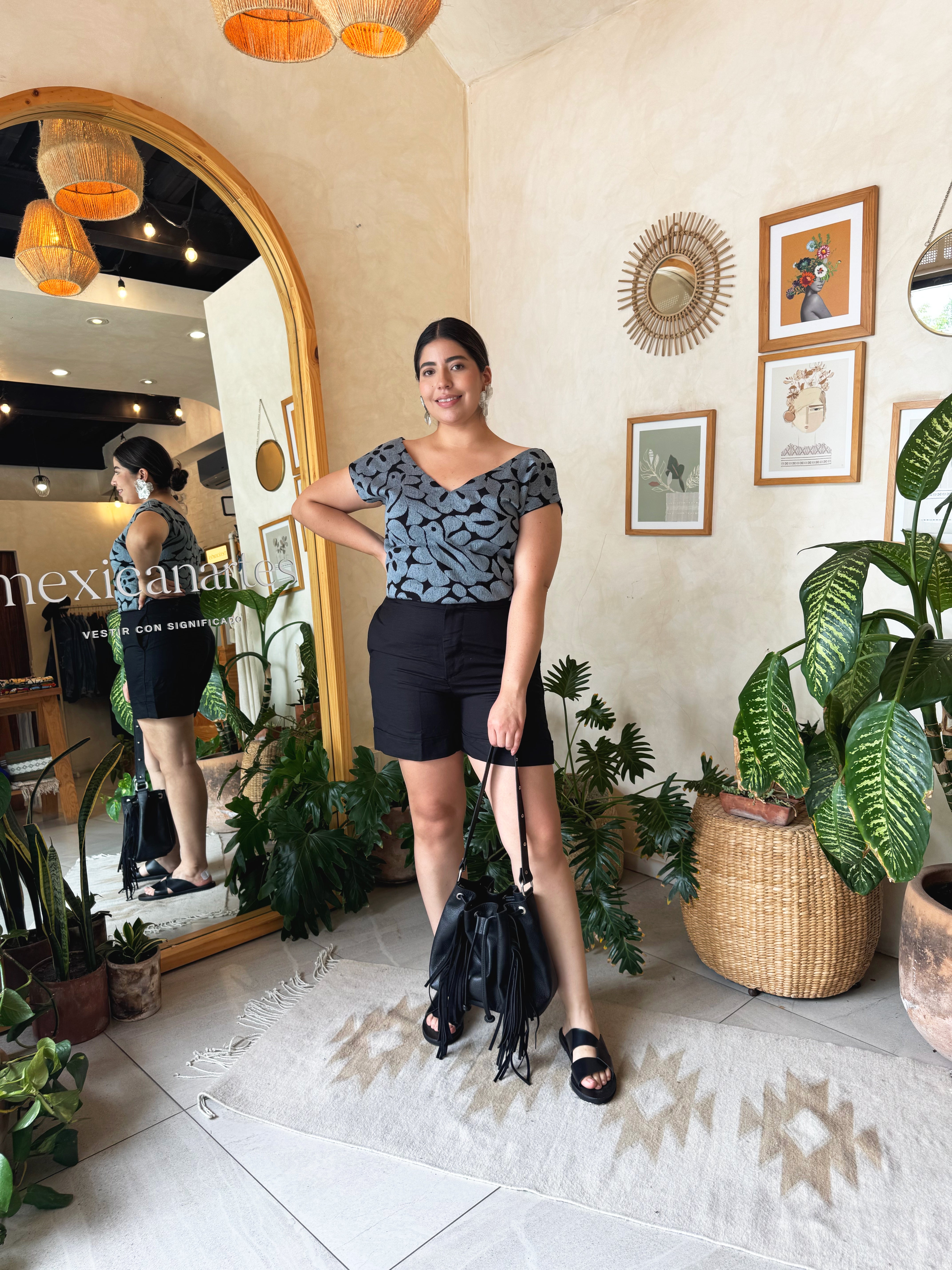 Purple Jalapa V-Neck Blouse