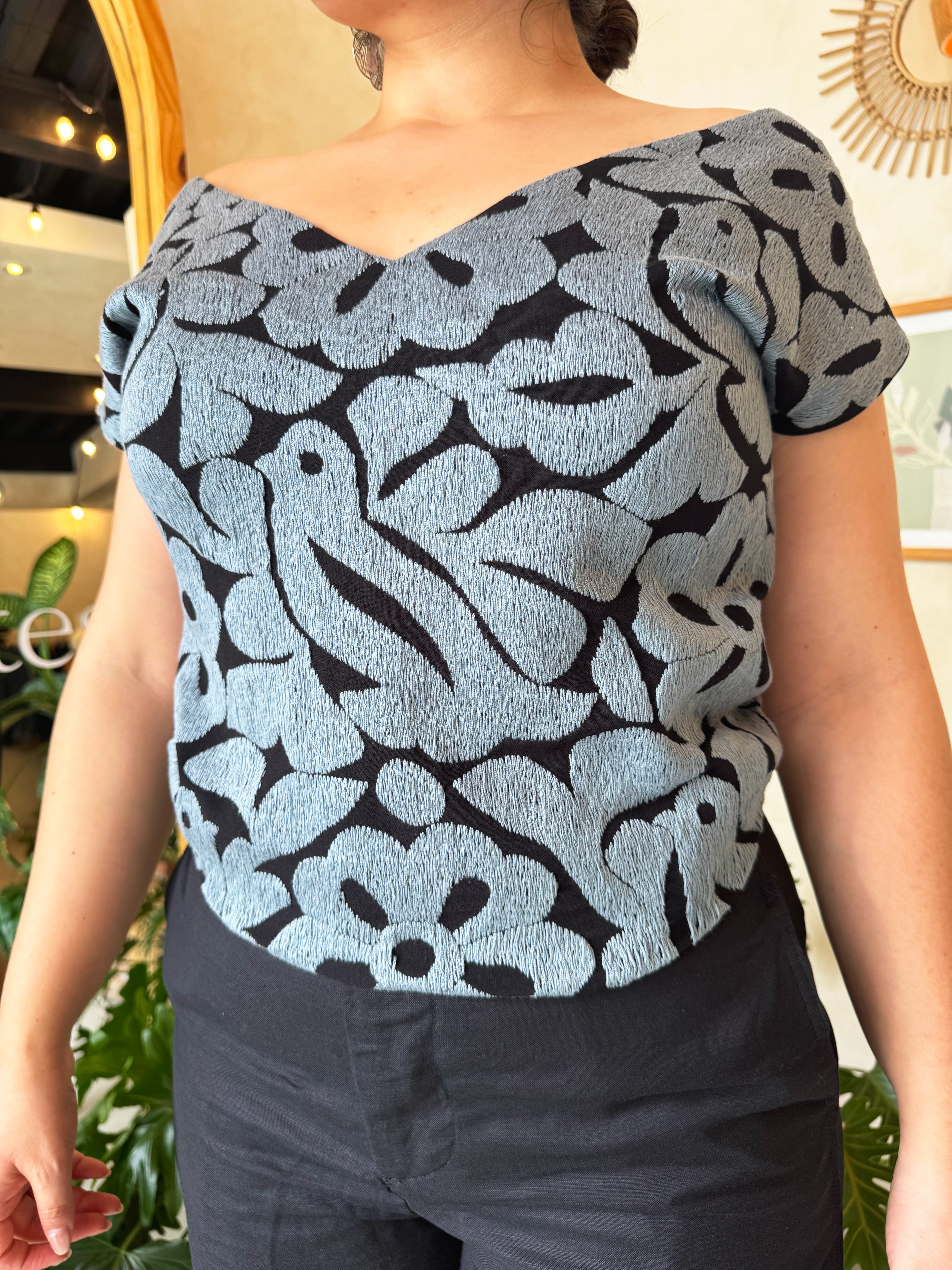 Purple Jalapa V-Neck Blouse