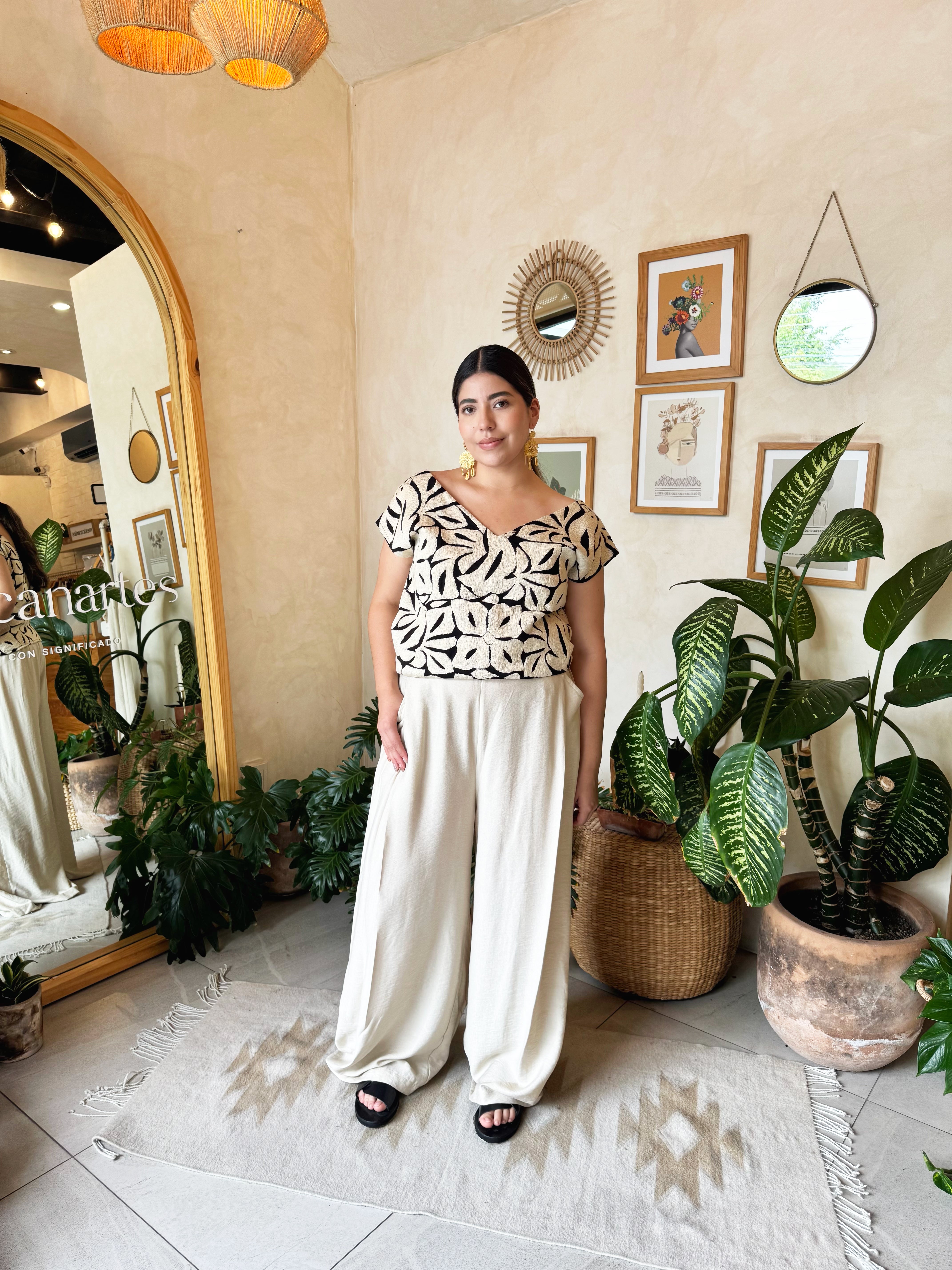 Purple Jalapa V-Neck Blouse