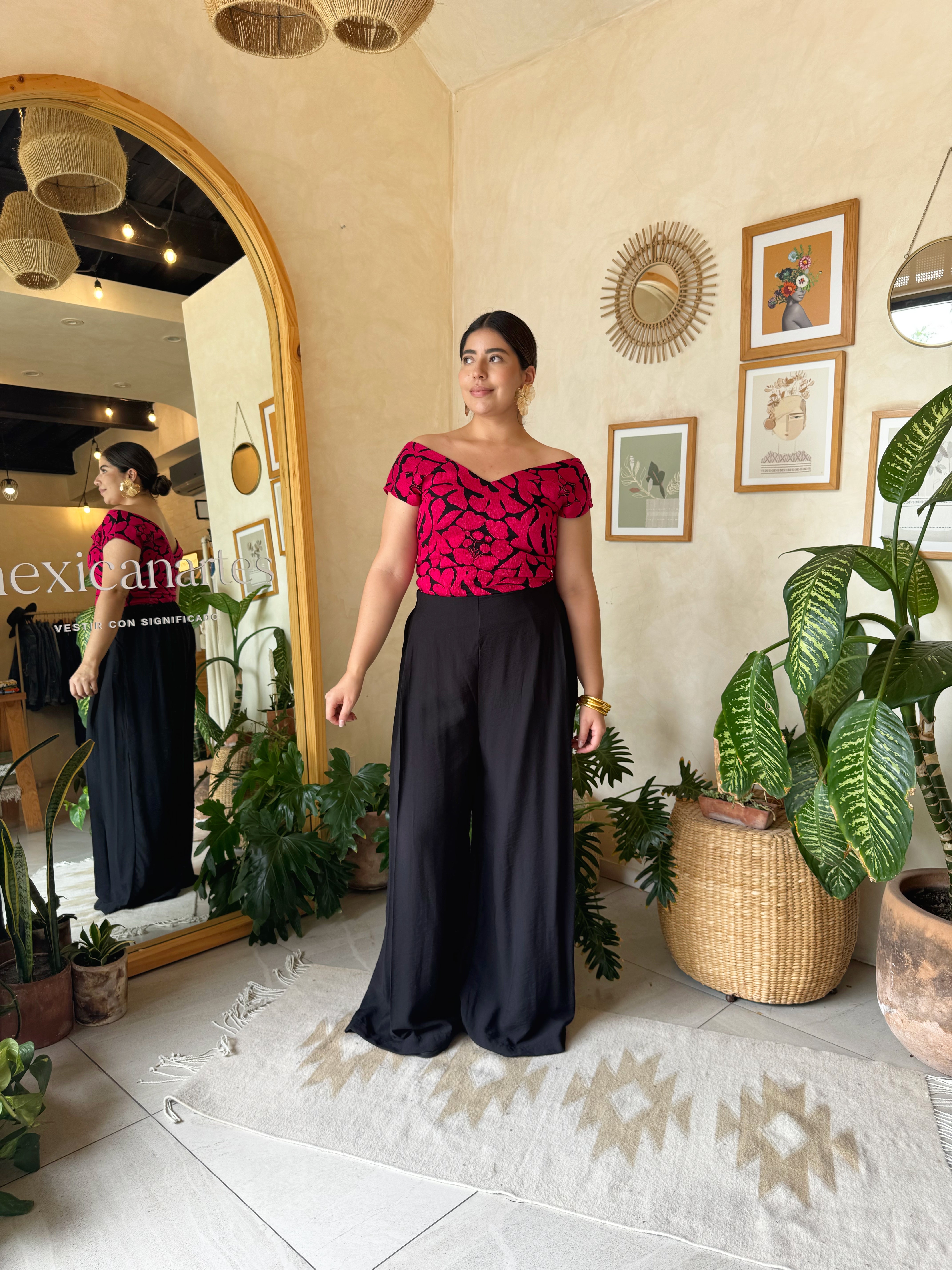 Purple Jalapa V-Neck Blouse
