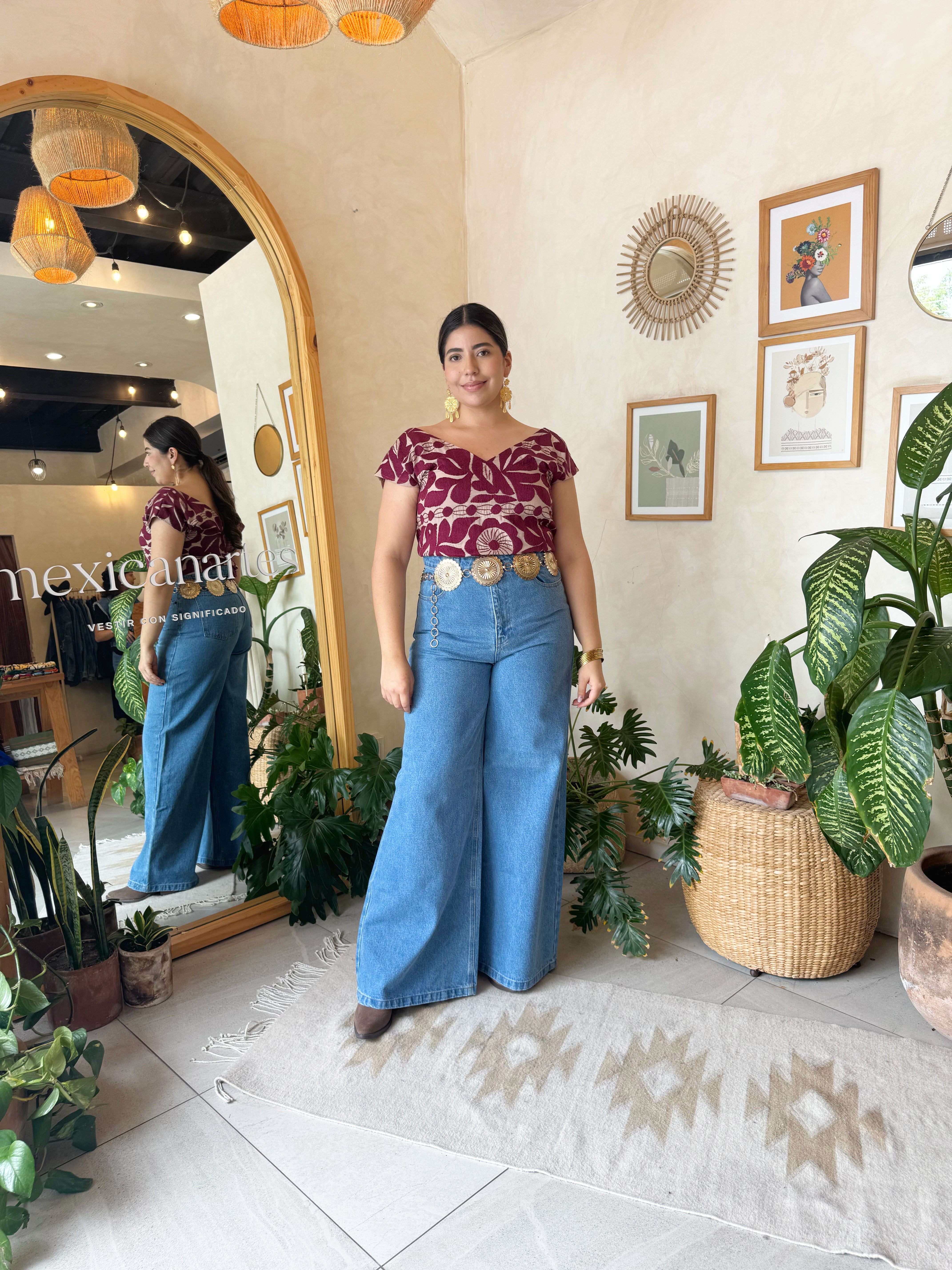 Purple Jalapa V-Neck Blouse