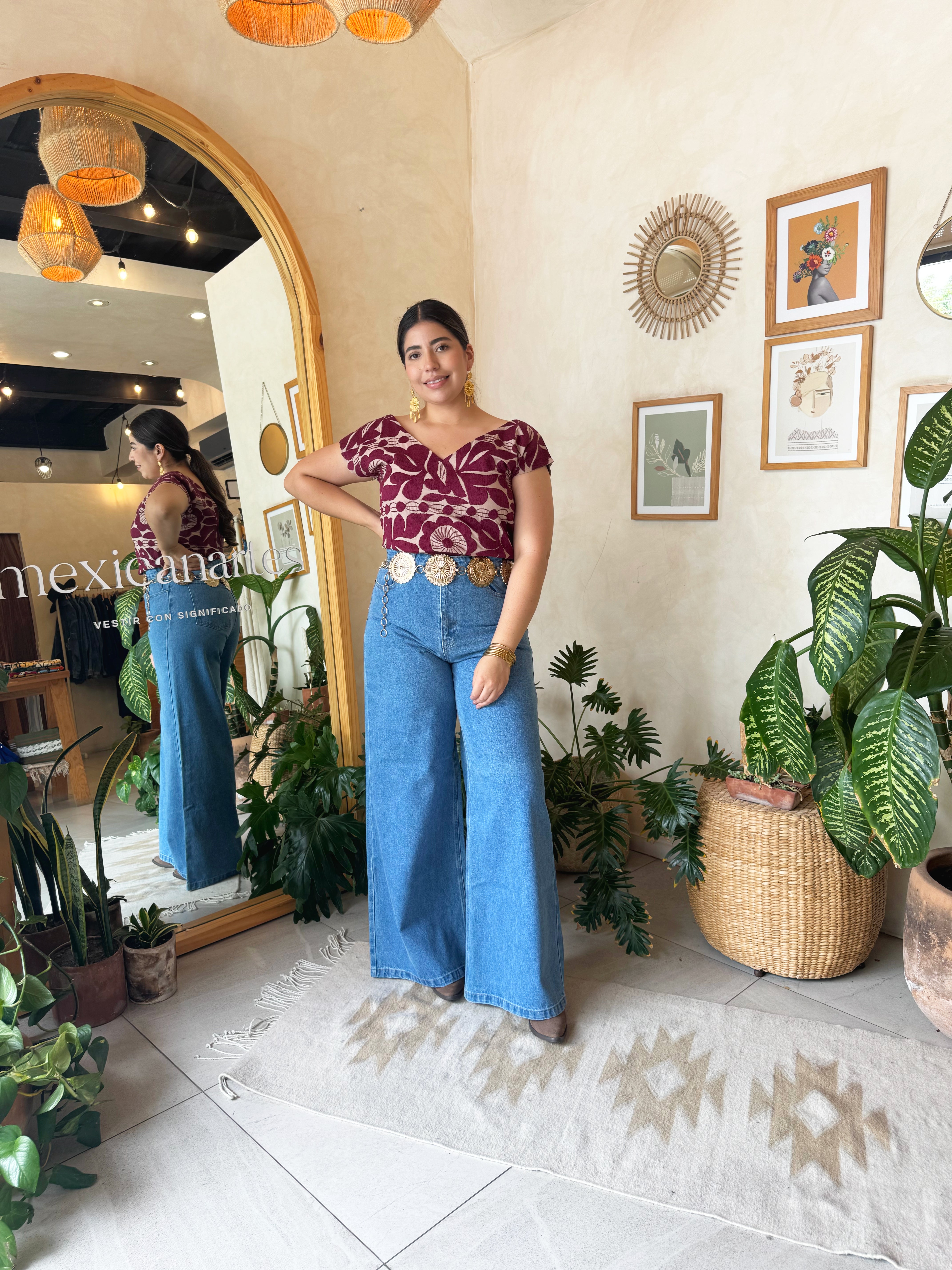 Purple Jalapa V-Neck Blouse