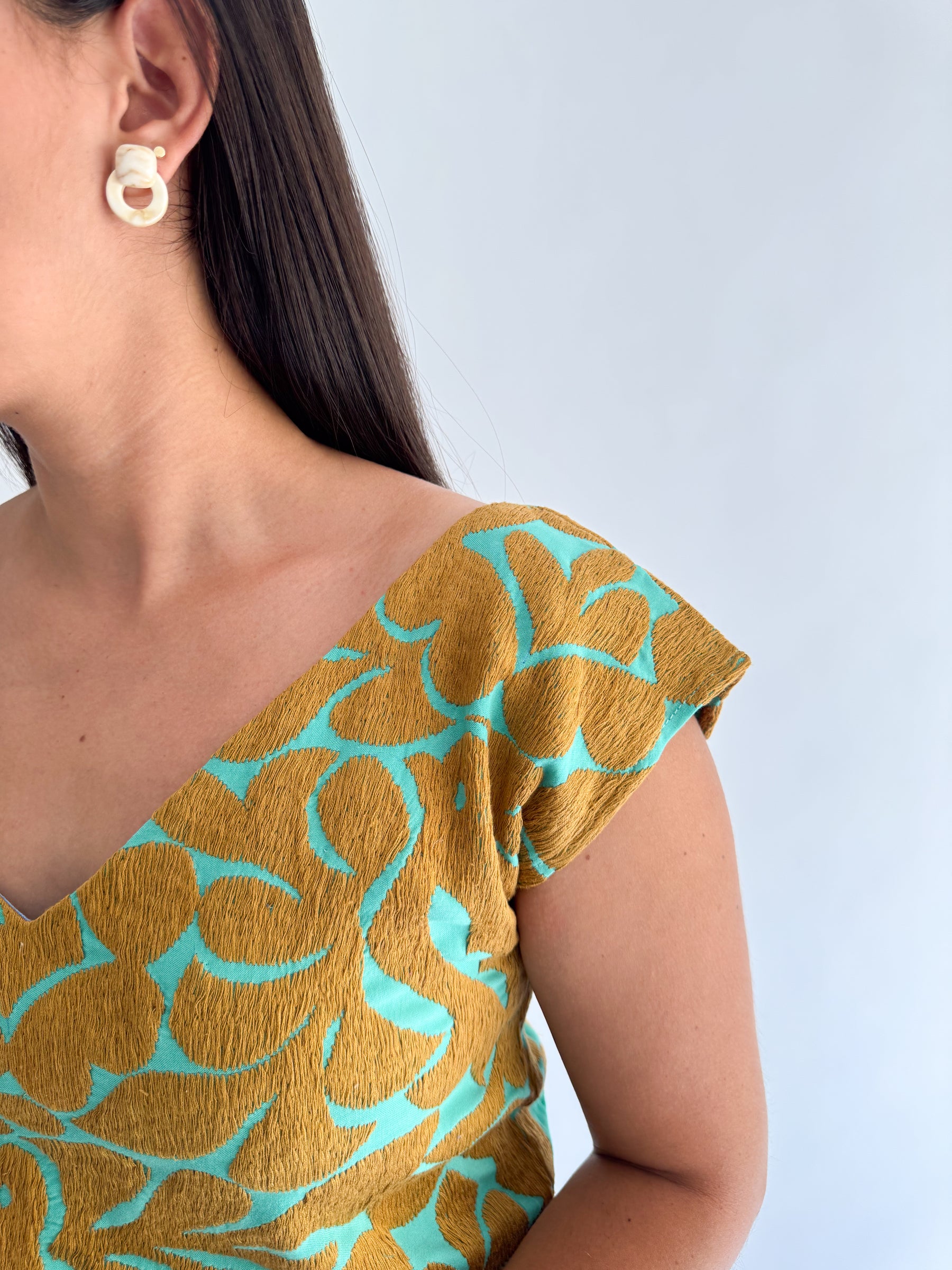 Blusa Jalapa V Menta/Dorado
