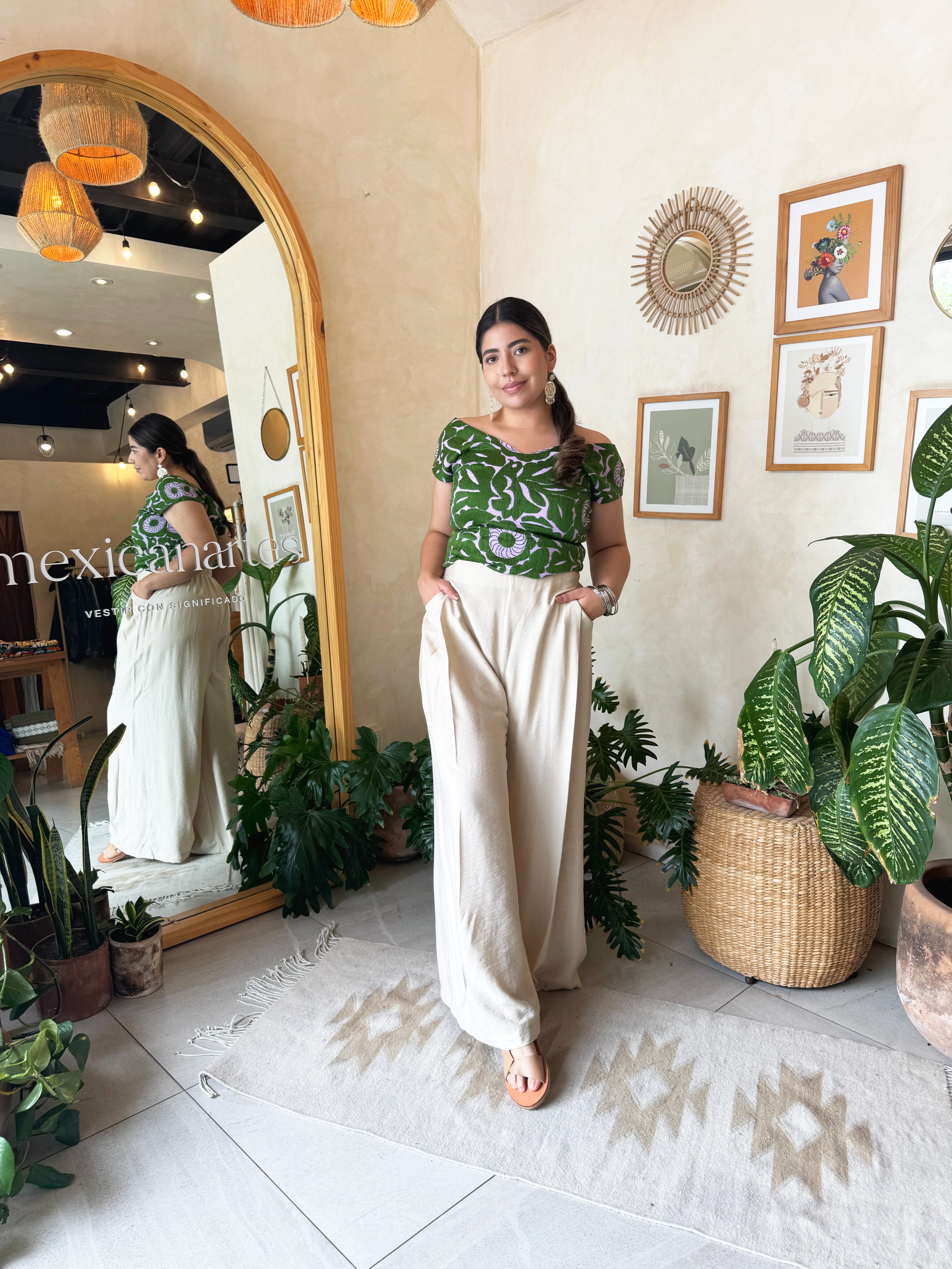 Purple Jalapa V-Neck Blouse