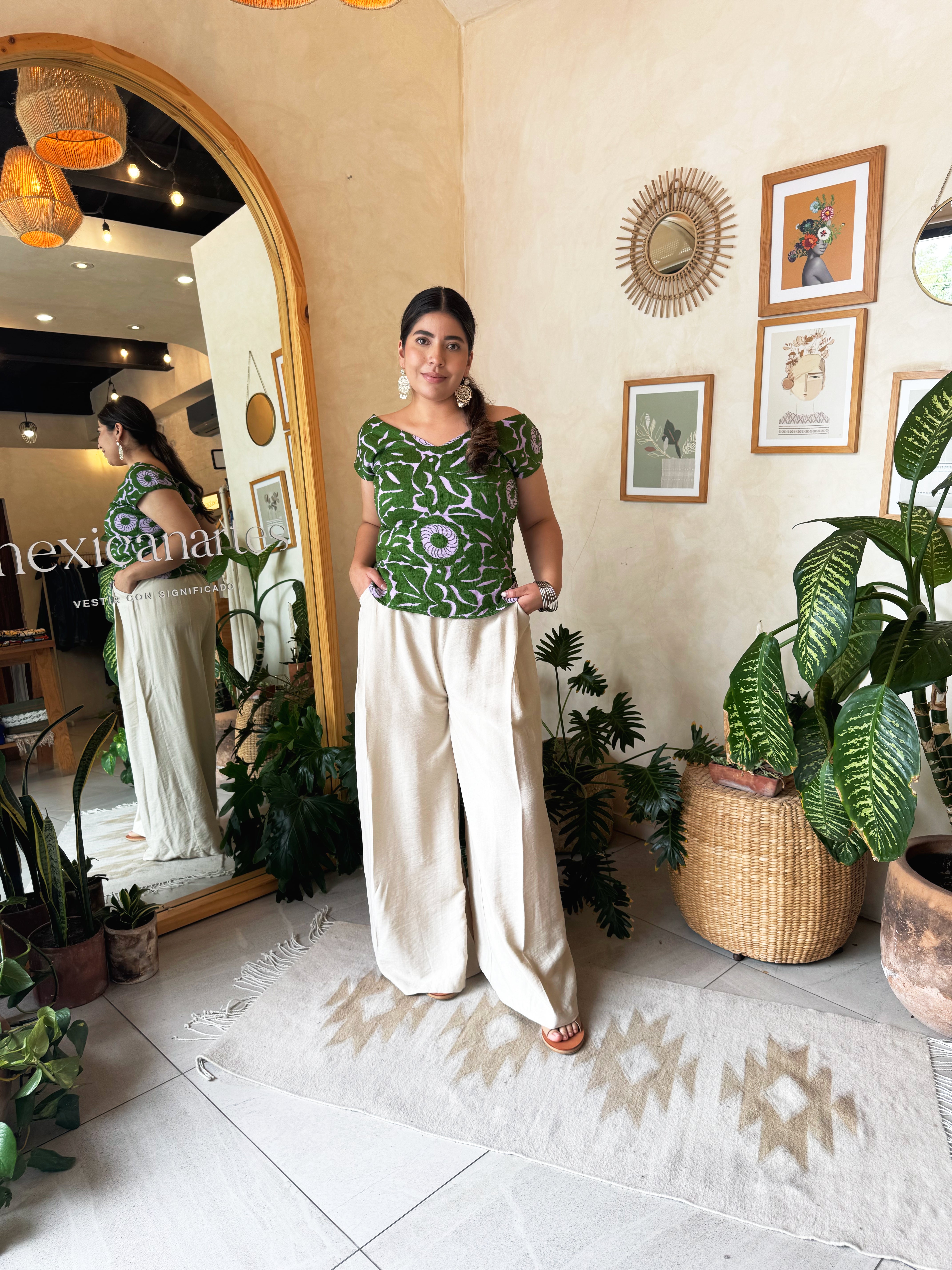 Purple Jalapa V-Neck Blouse