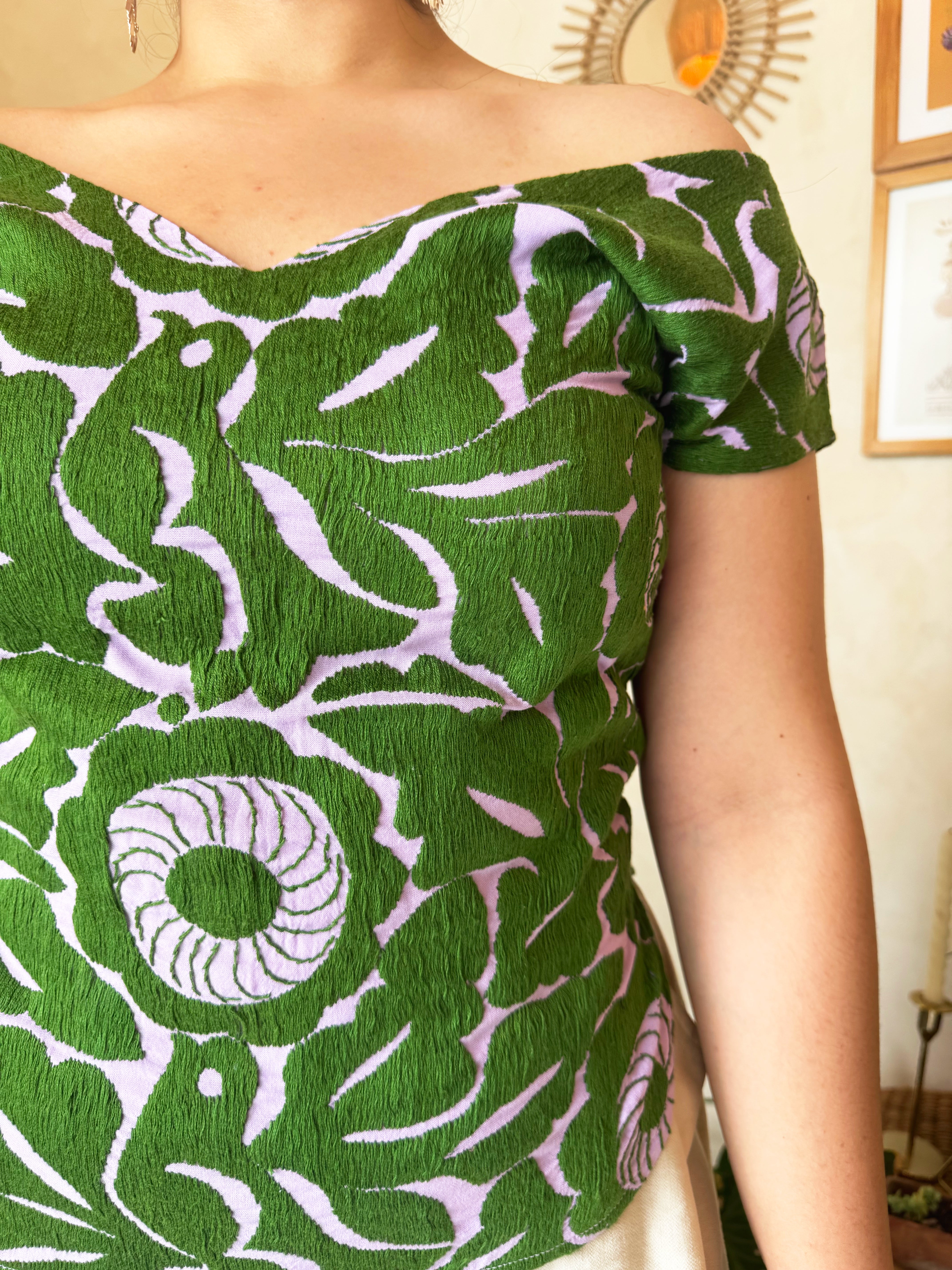 Purple Jalapa V-Neck Blouse