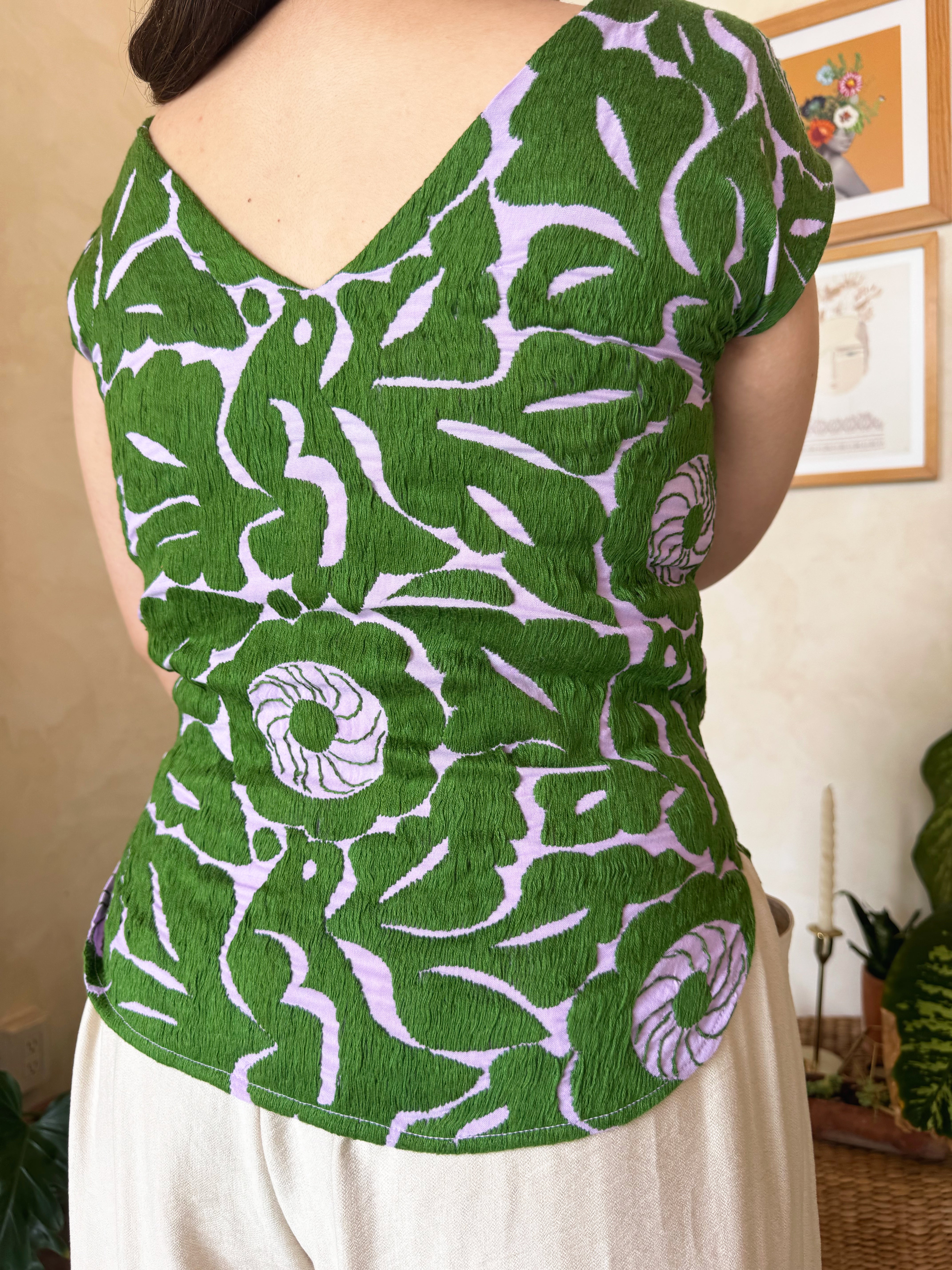 Purple Jalapa V-Neck Blouse