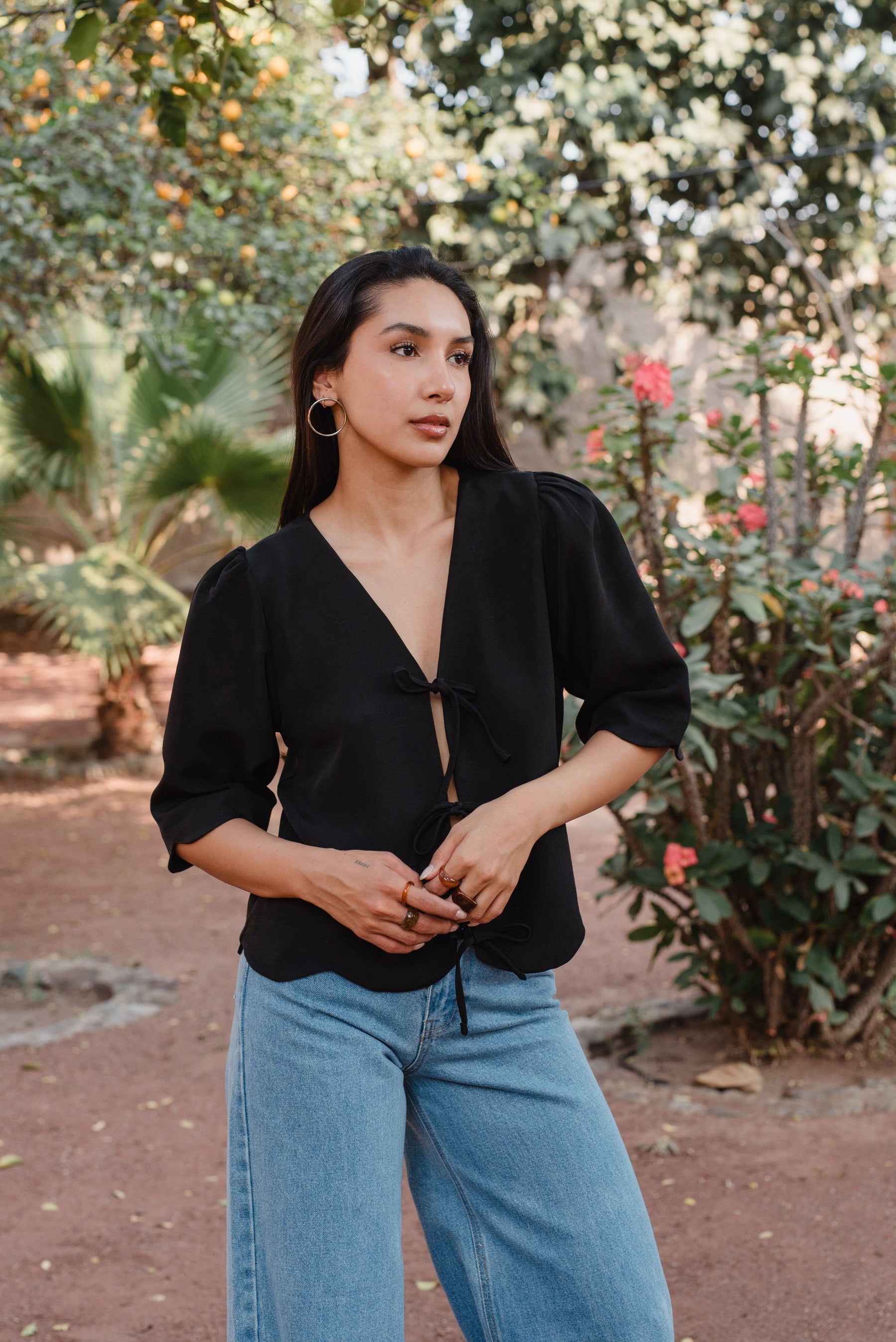 Blusa Romántica Negra