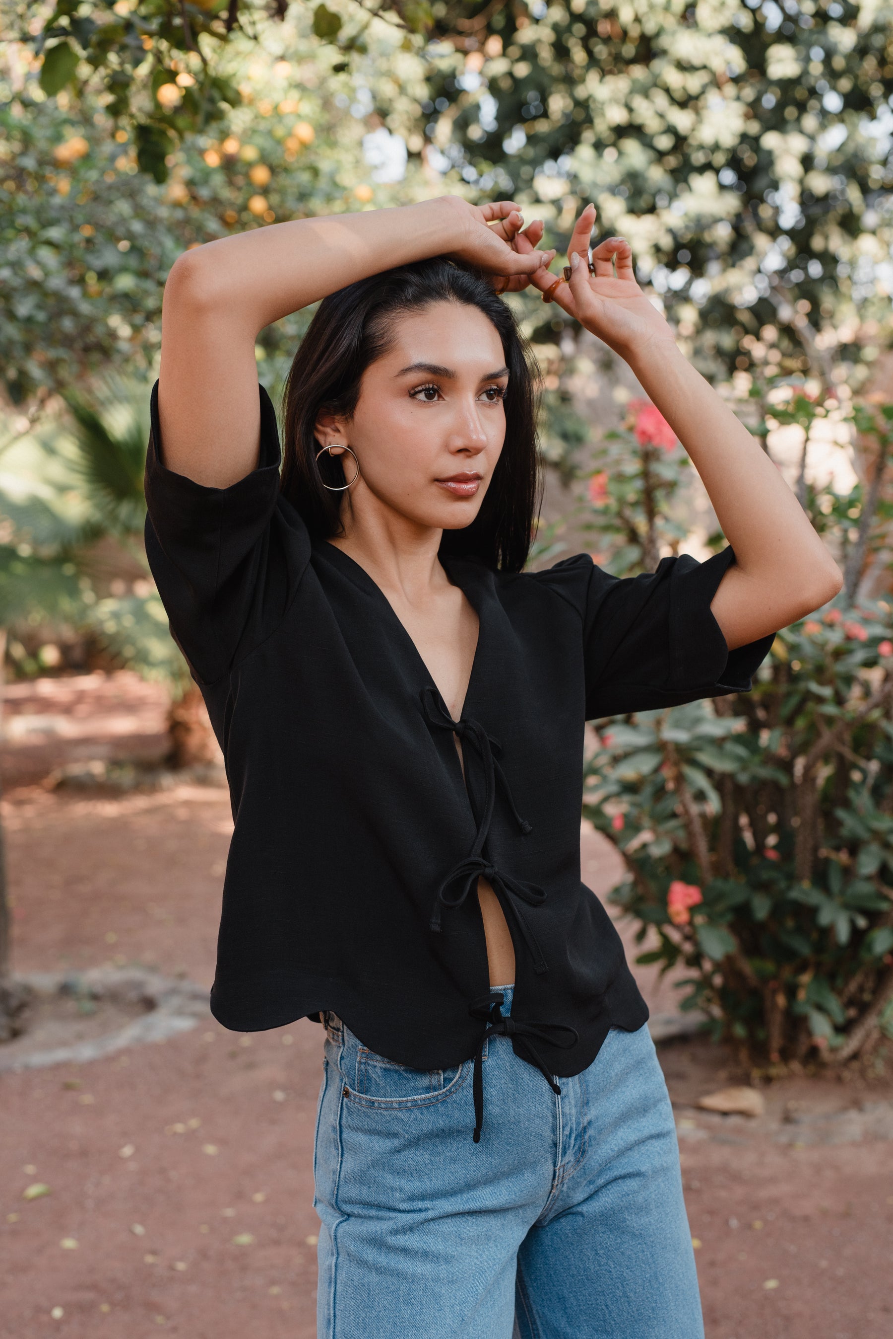 Blusa Romántica Negra