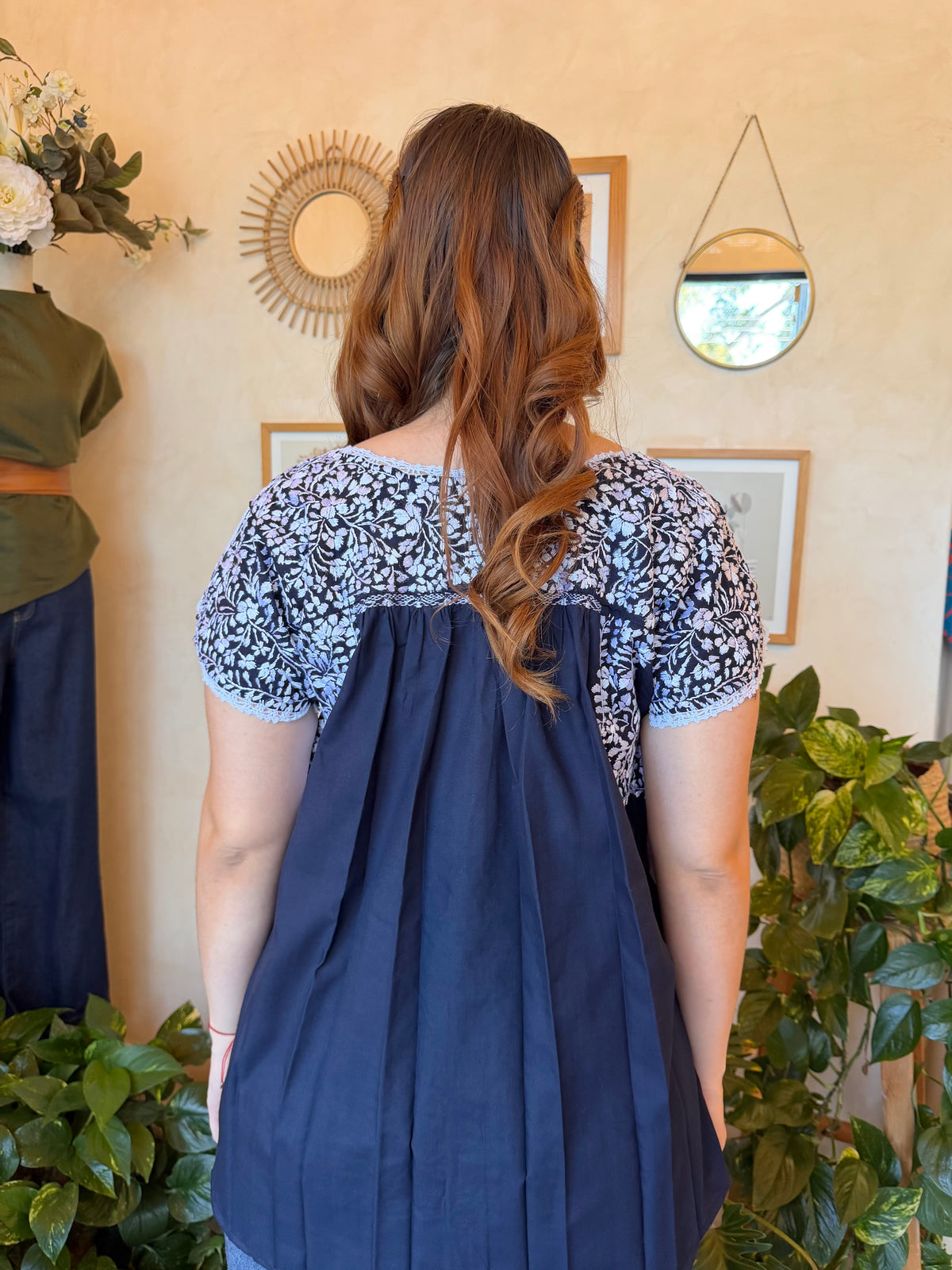 Blusa San Antonino Azul Marino Blanco