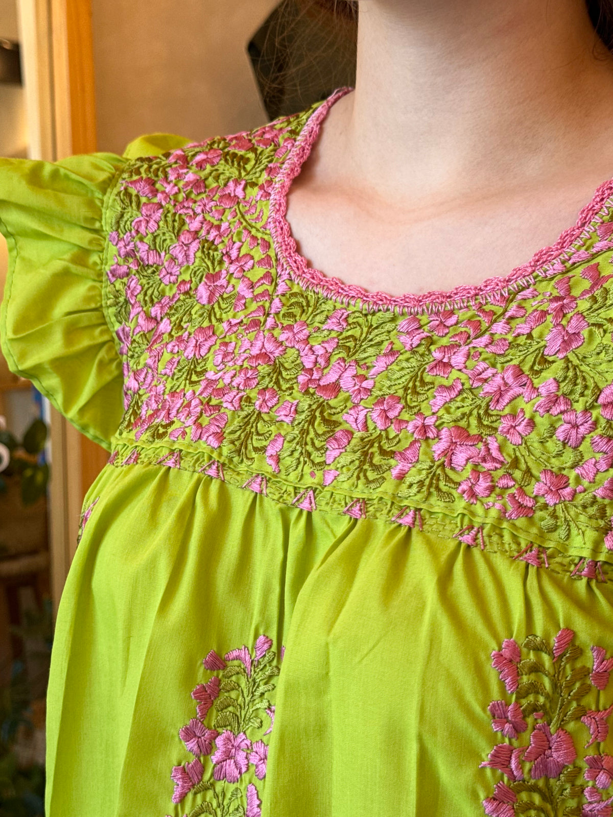 Blusa San Antonino Verde Rosa