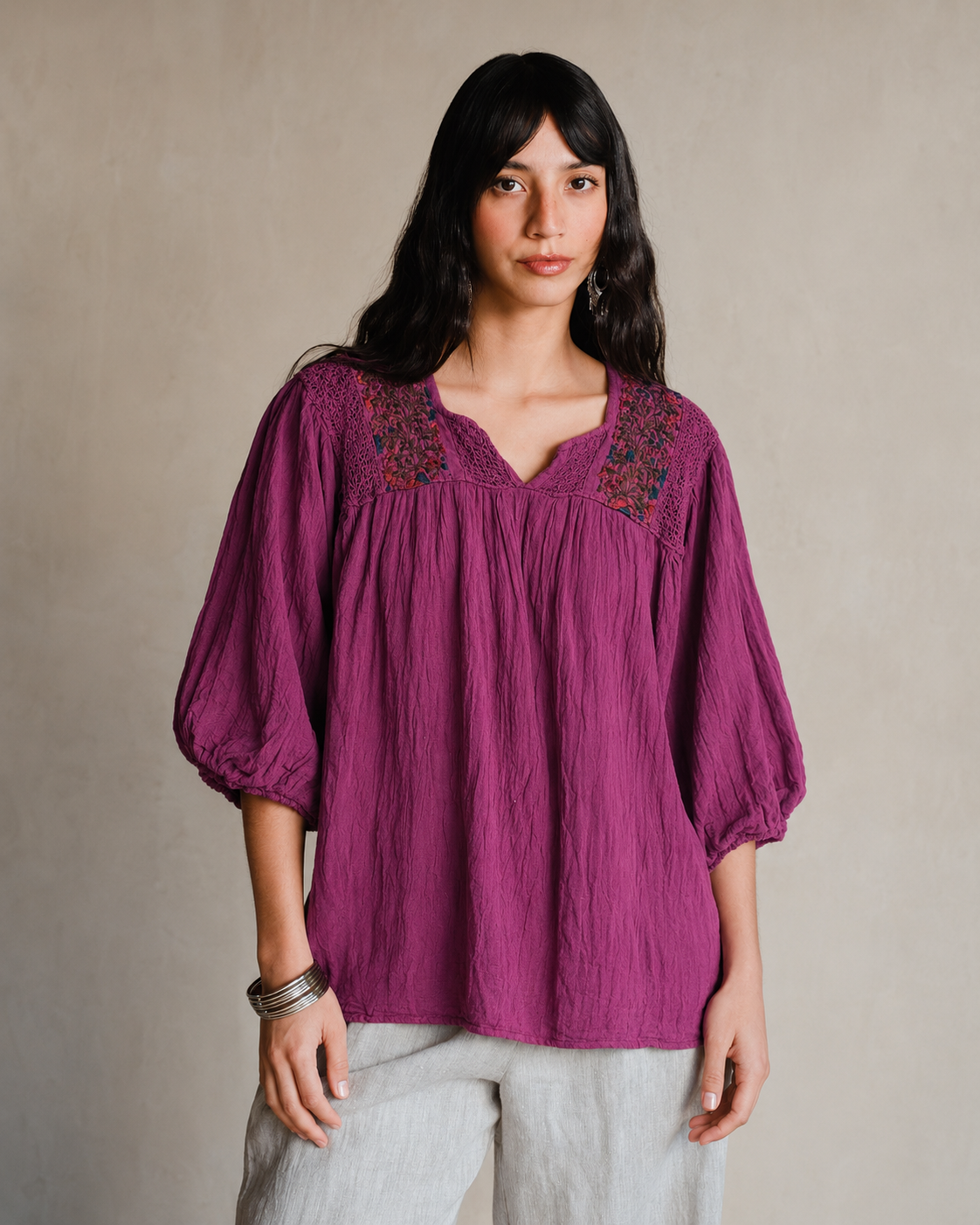 San Antonia blouse with sleeves