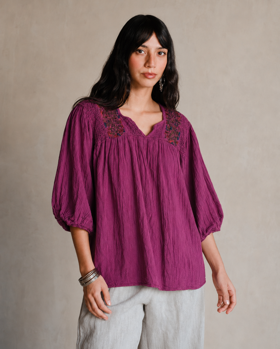 San Antonia blouse with sleeves