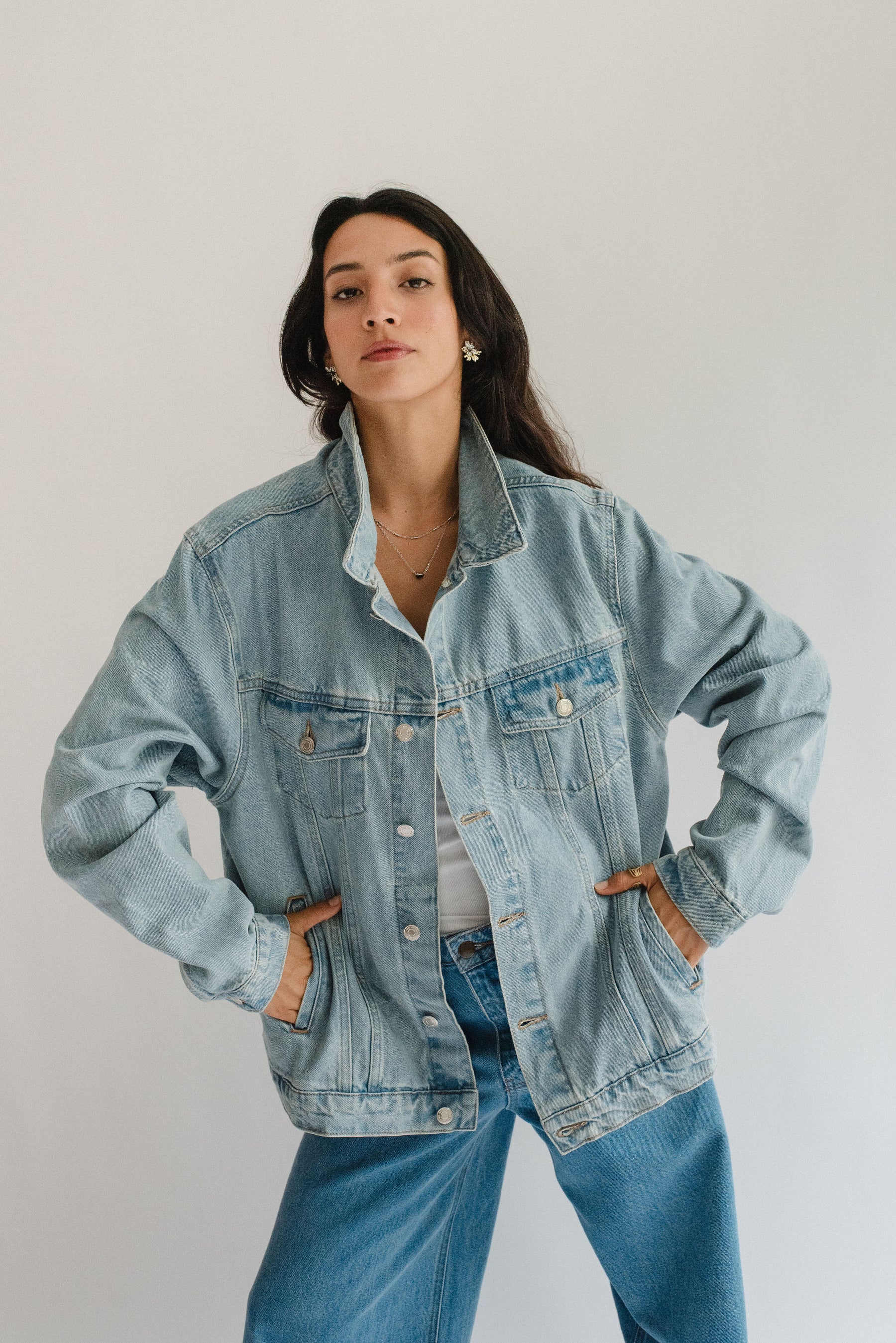 Chamarra Oversize Mezclilla Azul Claro