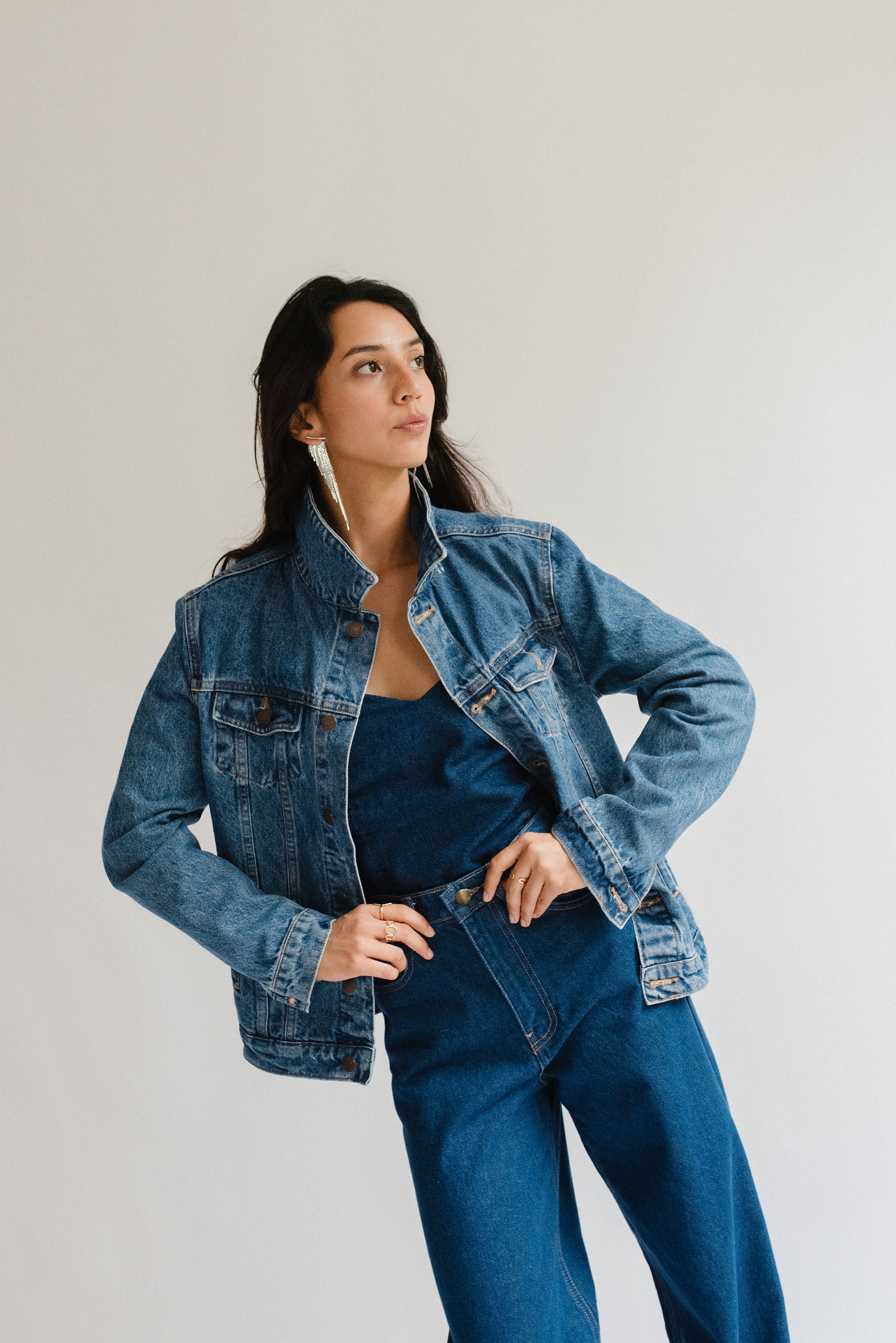 Chamarra Oversize Mezclilla Azul Oscura