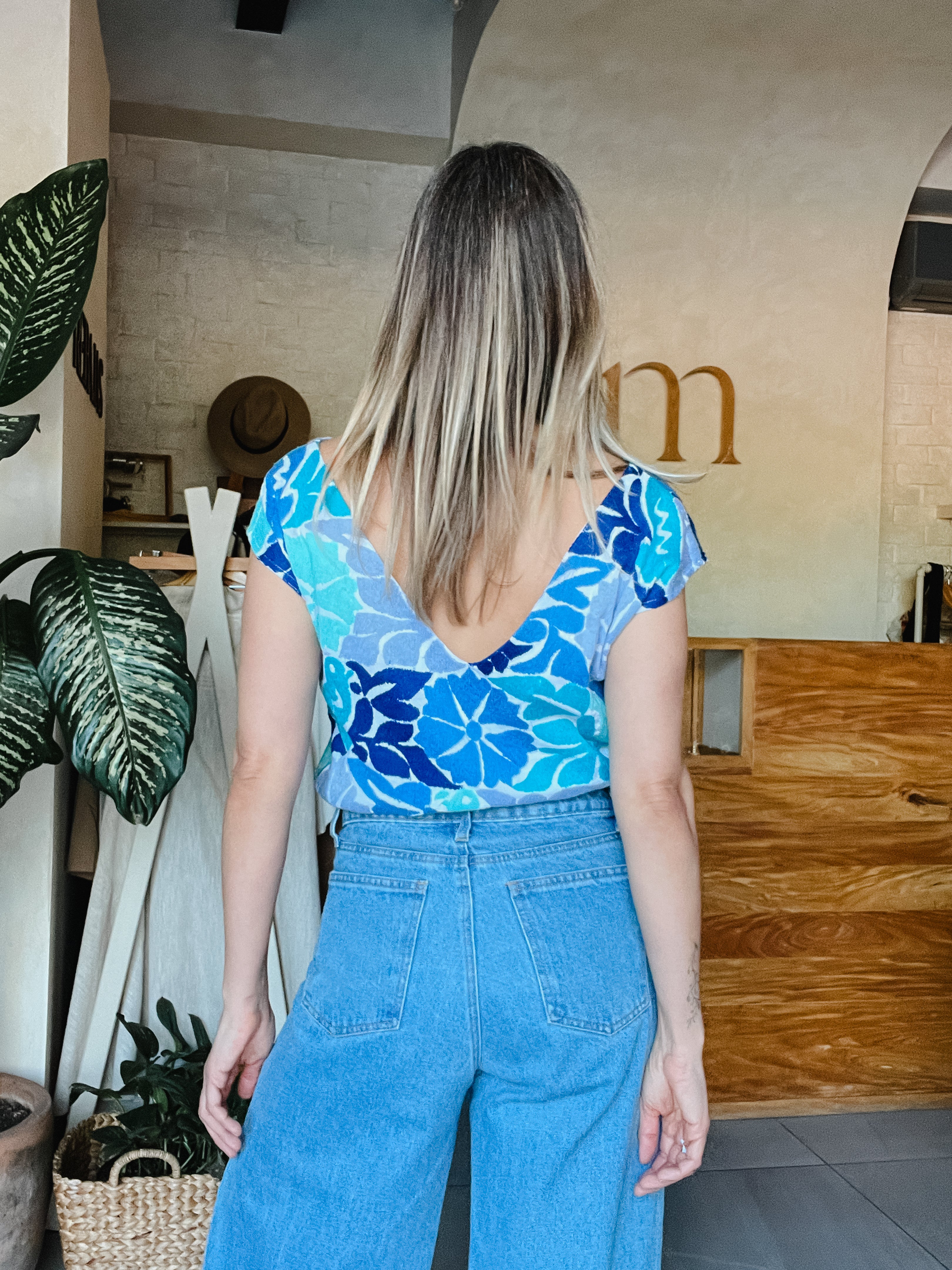 Jalapa V Bone Nude Blouse