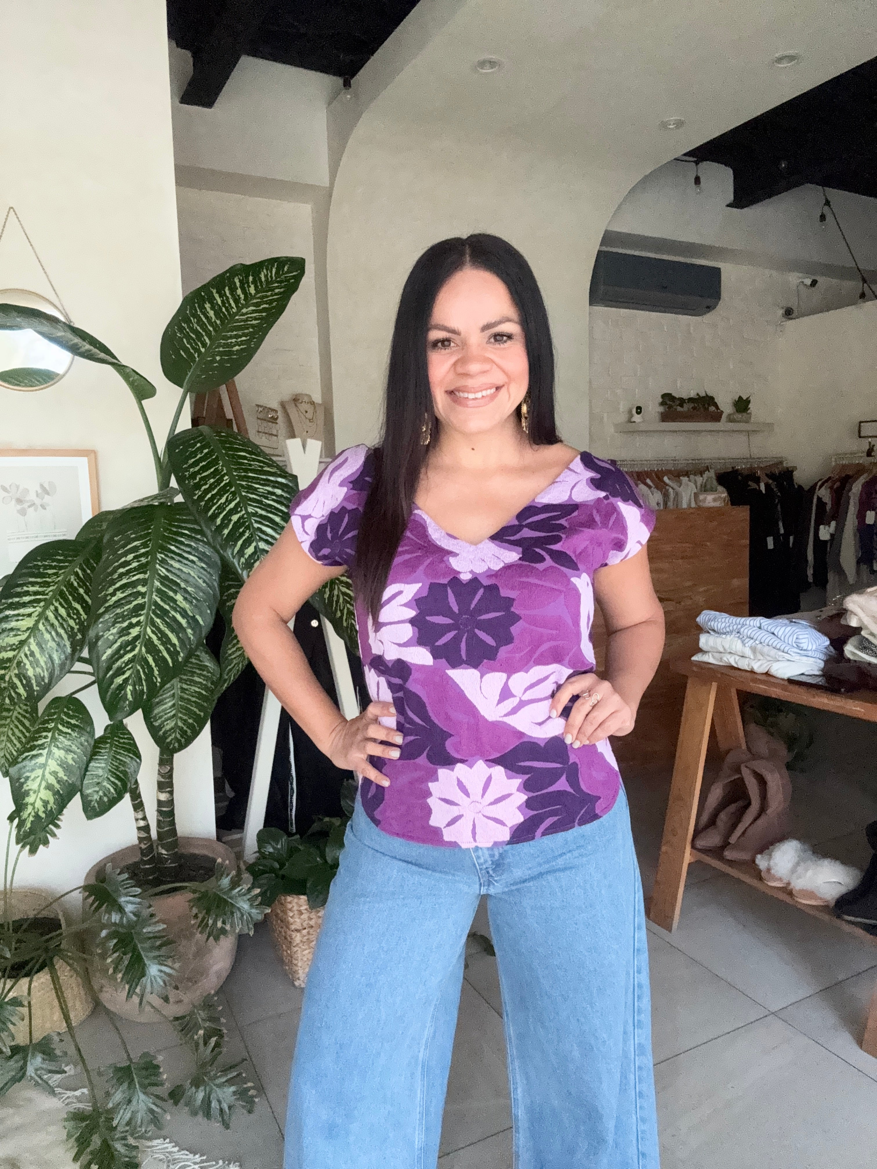 Blusa Jalapa V Morado con Lila