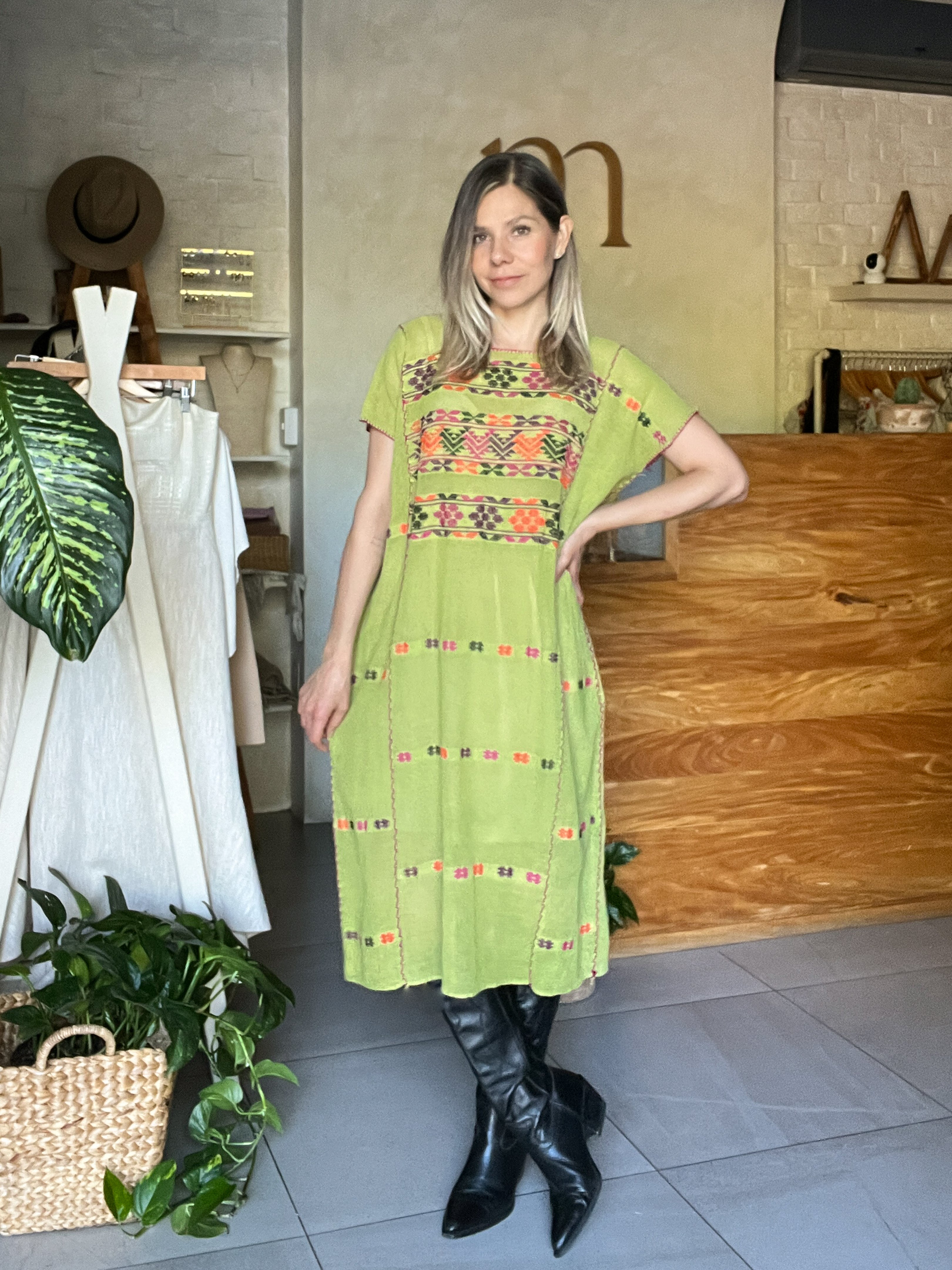 Huipil San Pedro Verde Multicolor