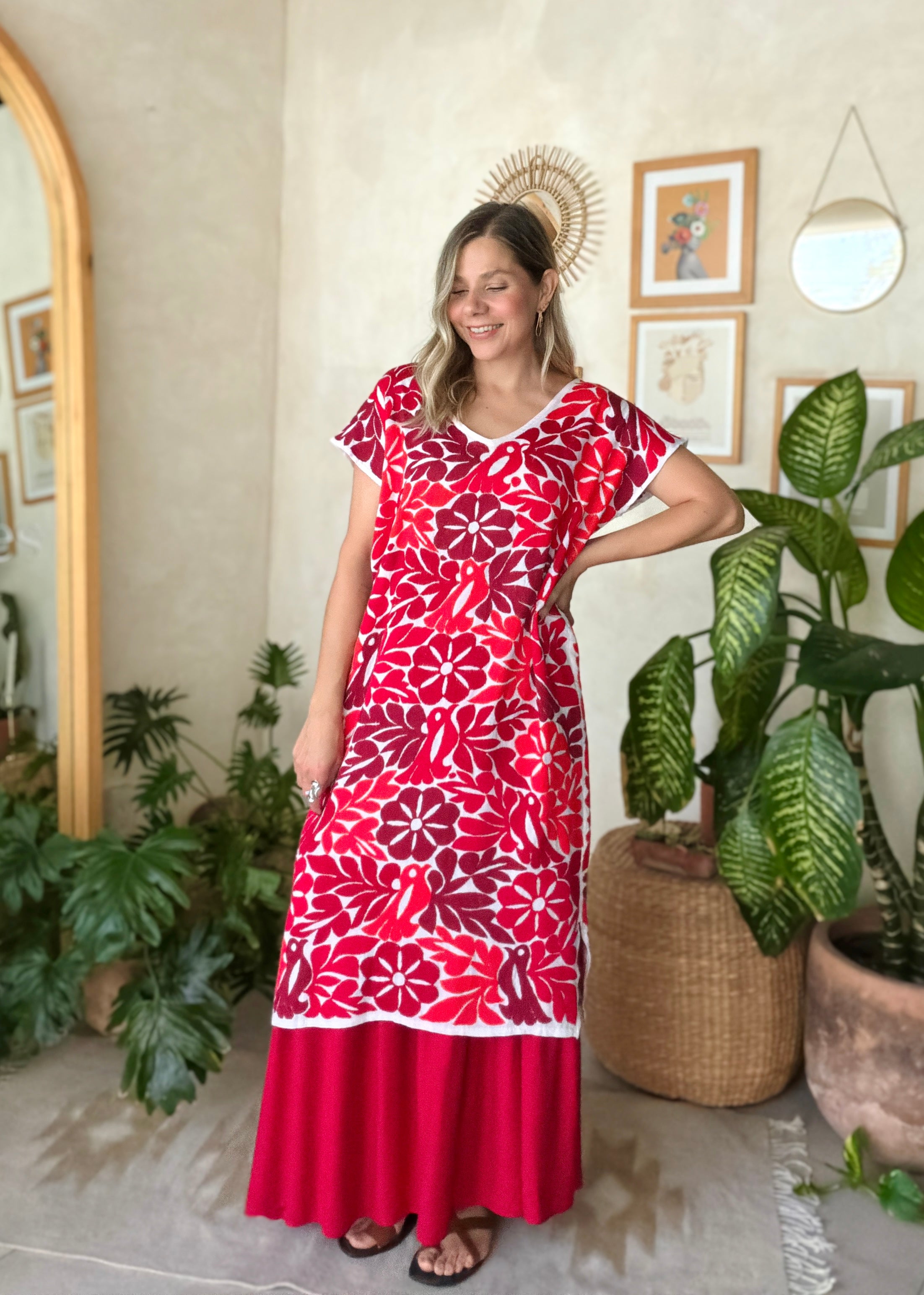 Huipil Jalapa Blanco/ Rojos