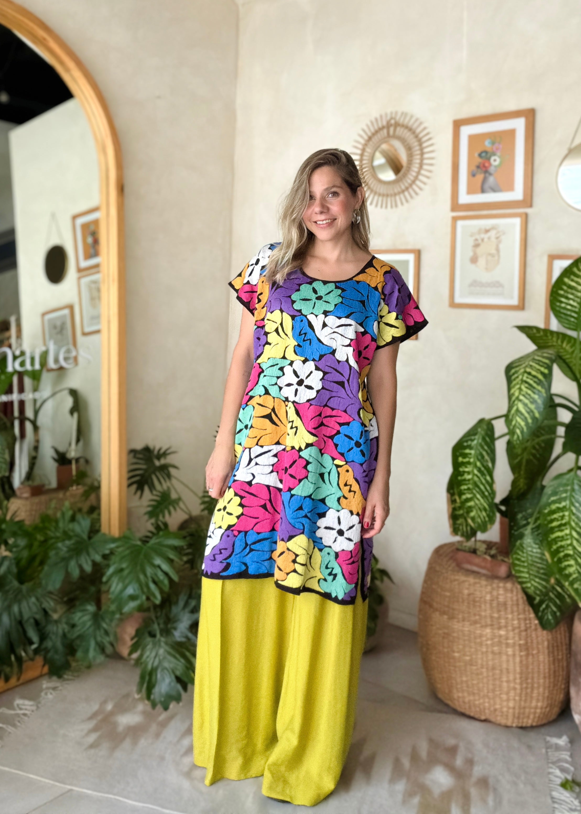 Huipil Jalapa Negro Multicolor Azules