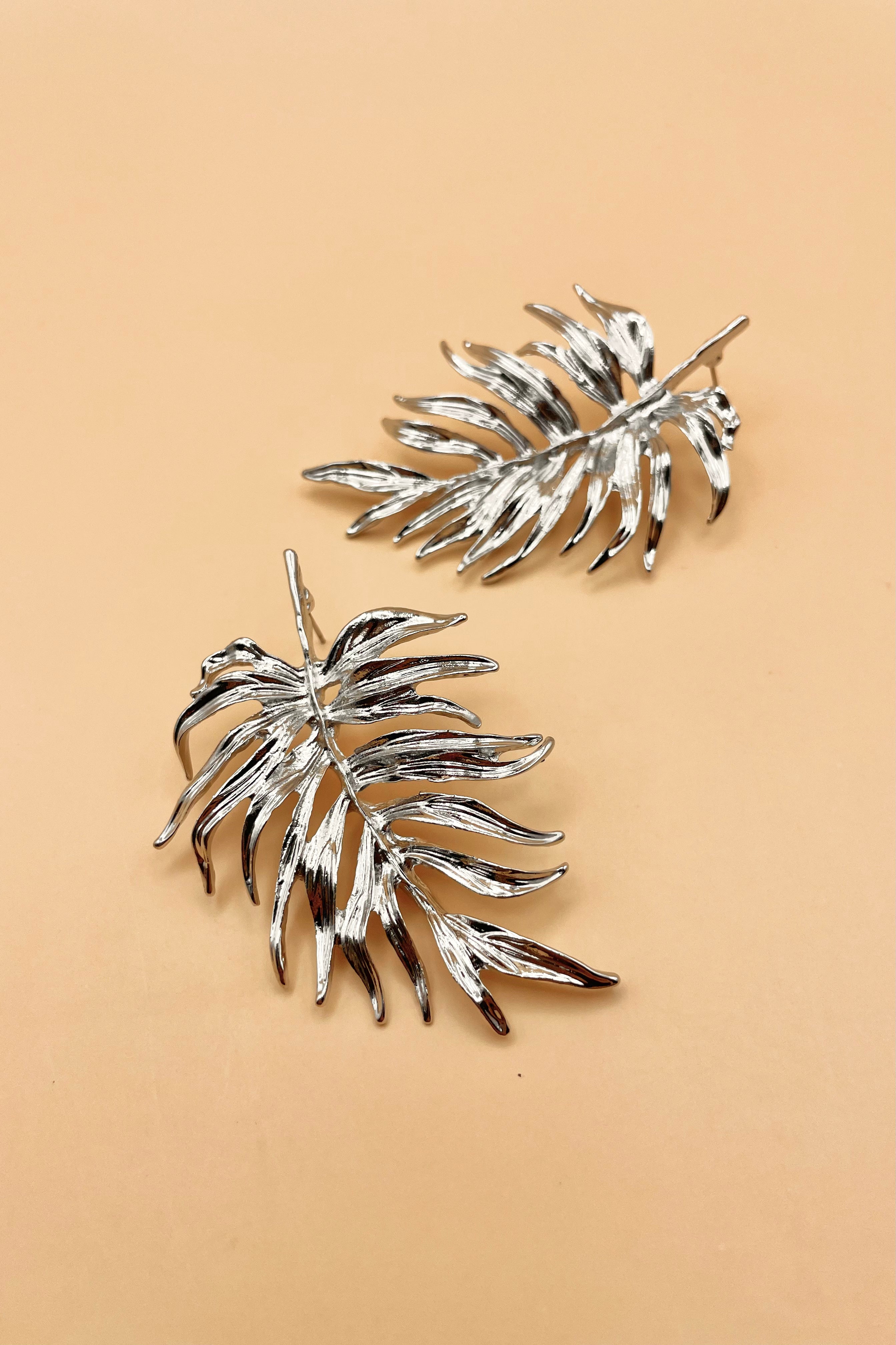 Aretes Hojas Plata G17