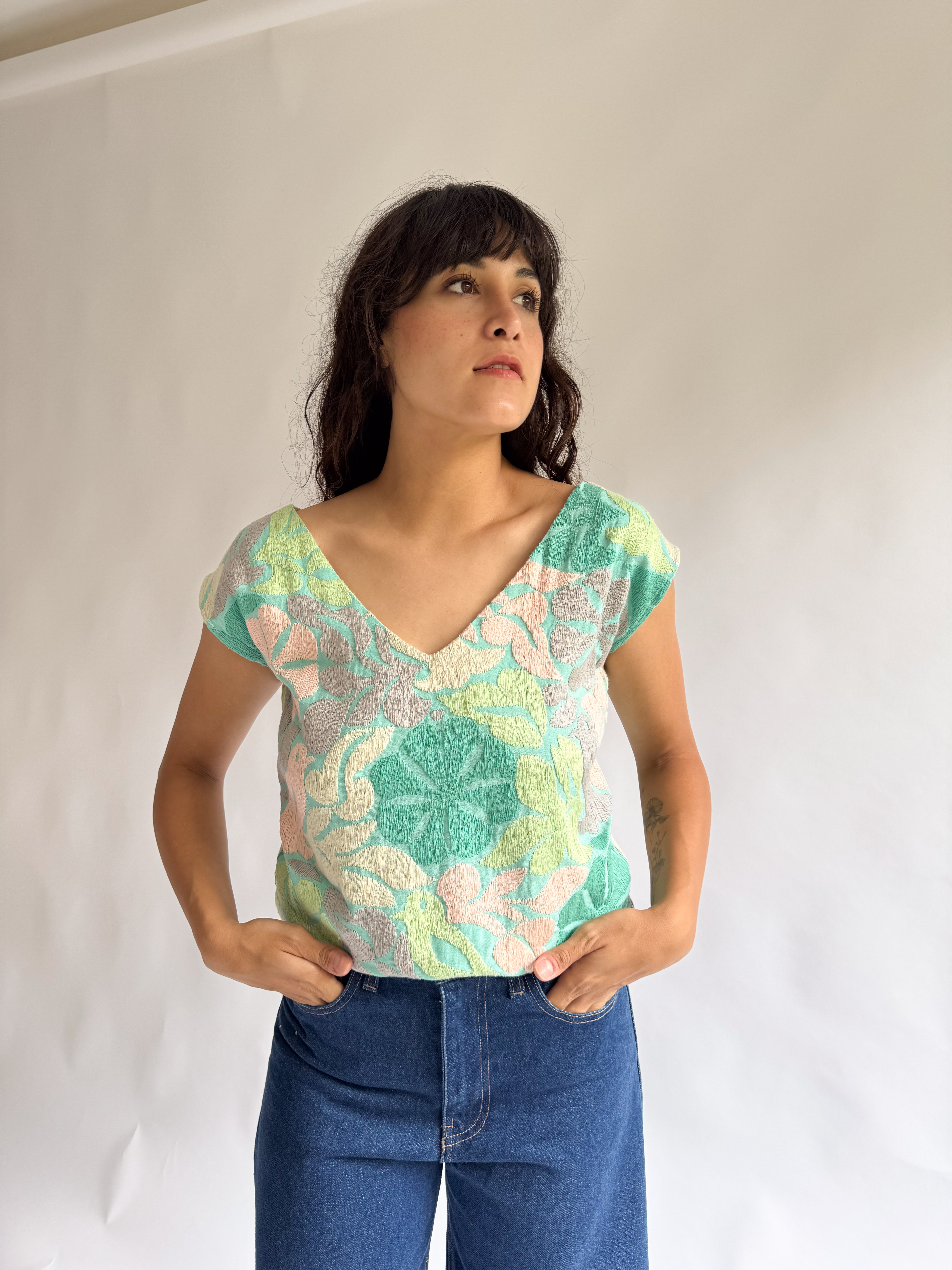 Blusa Jalapa V Verde / Tonos Verdes