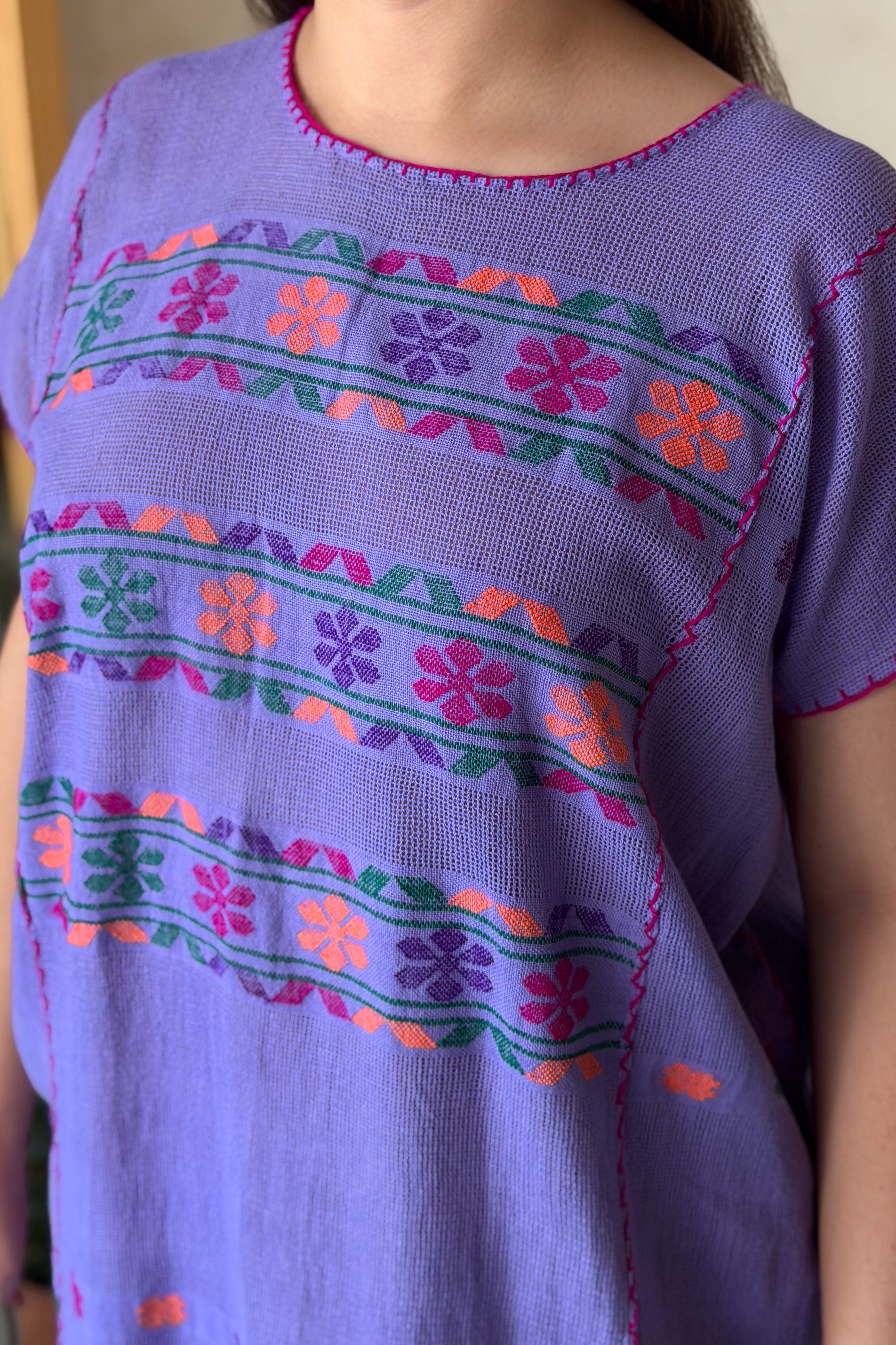 Huipil San Pedro Morado Multicolor
