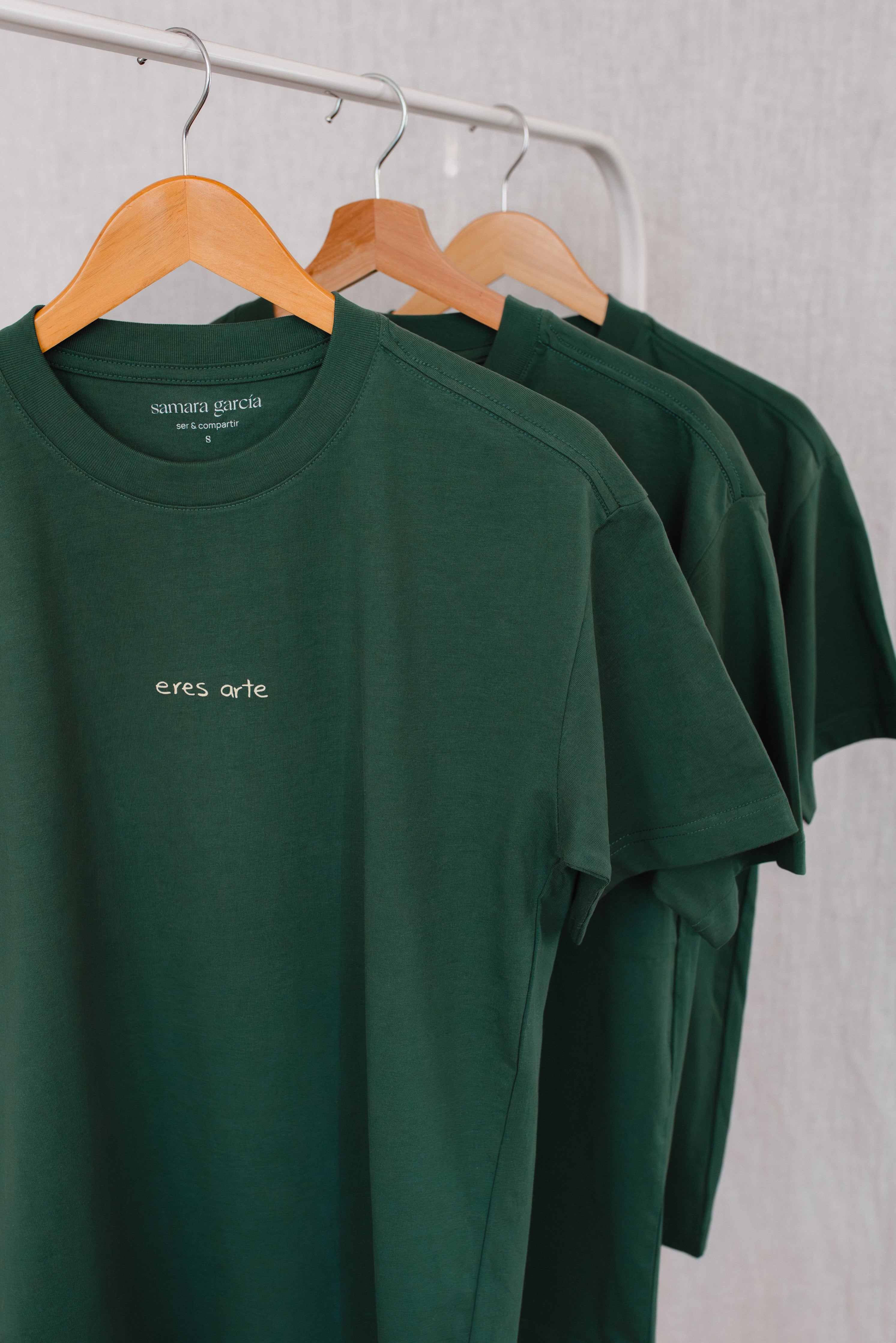 Playera Eres Arte Verde Retro Oversized Premium 240grs