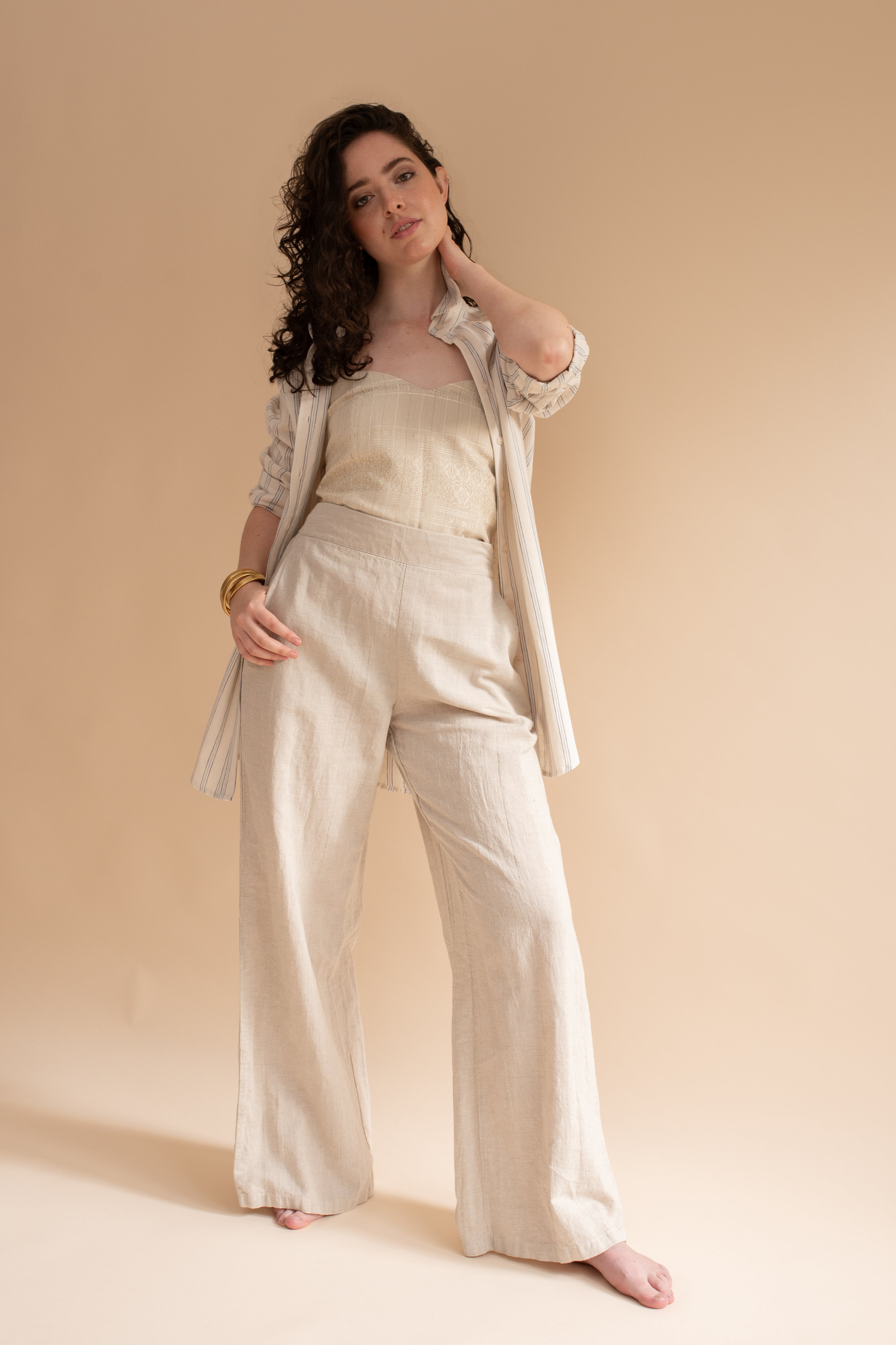 Pantalón Palazzo Hueso Pantalón Palazzo Hueso