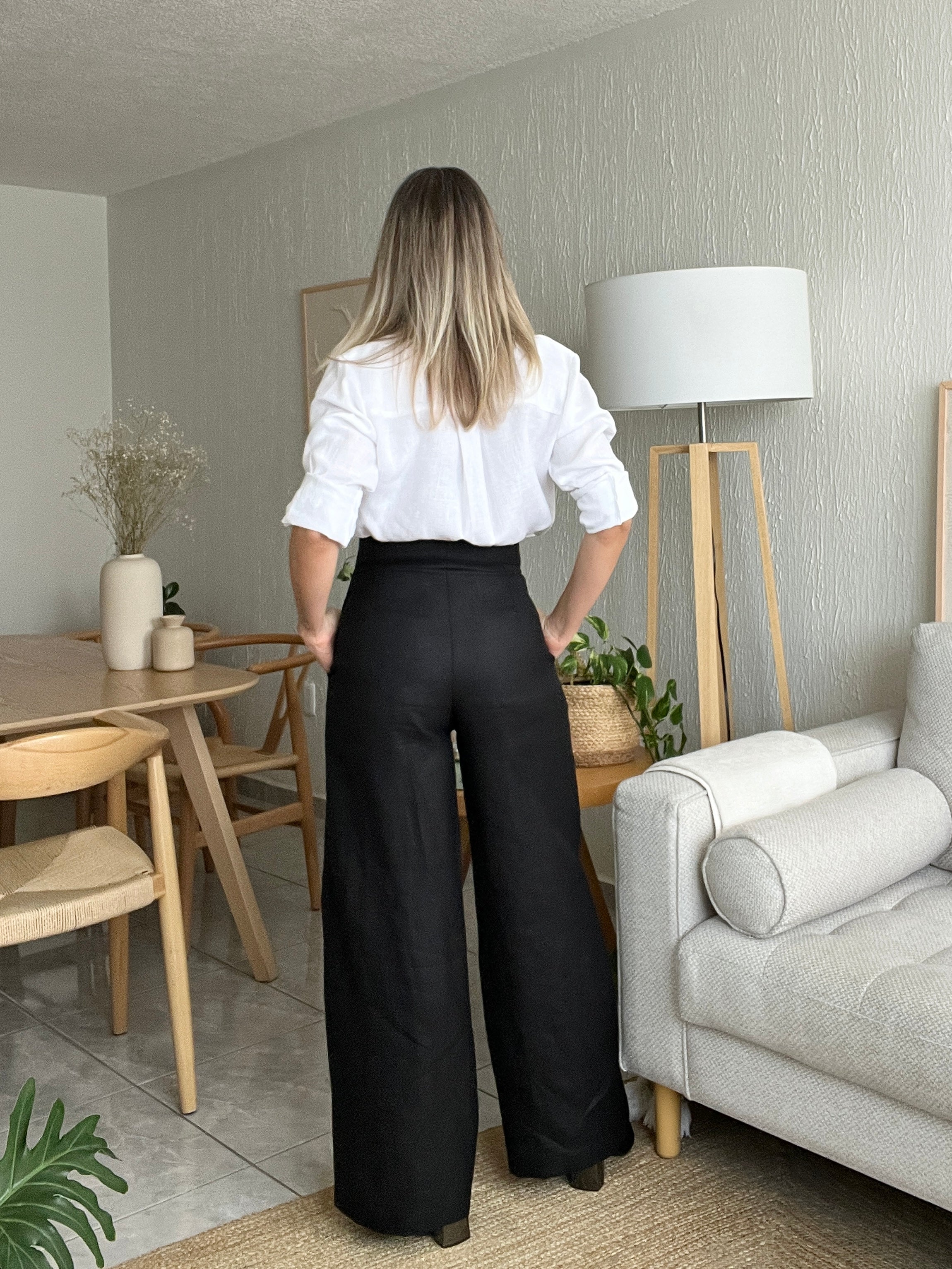 Pantalón Aceptación Lino Negro