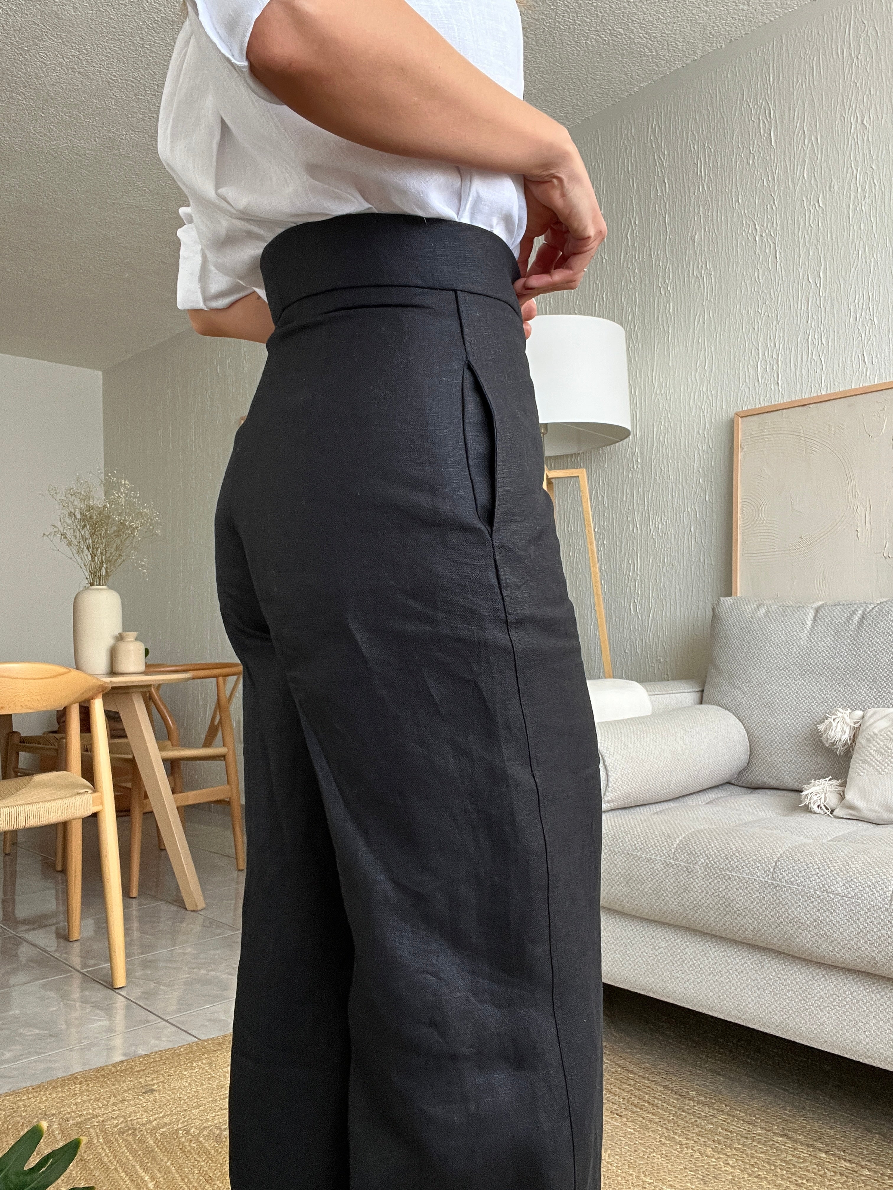 Pantalón Aceptación Lino Negro