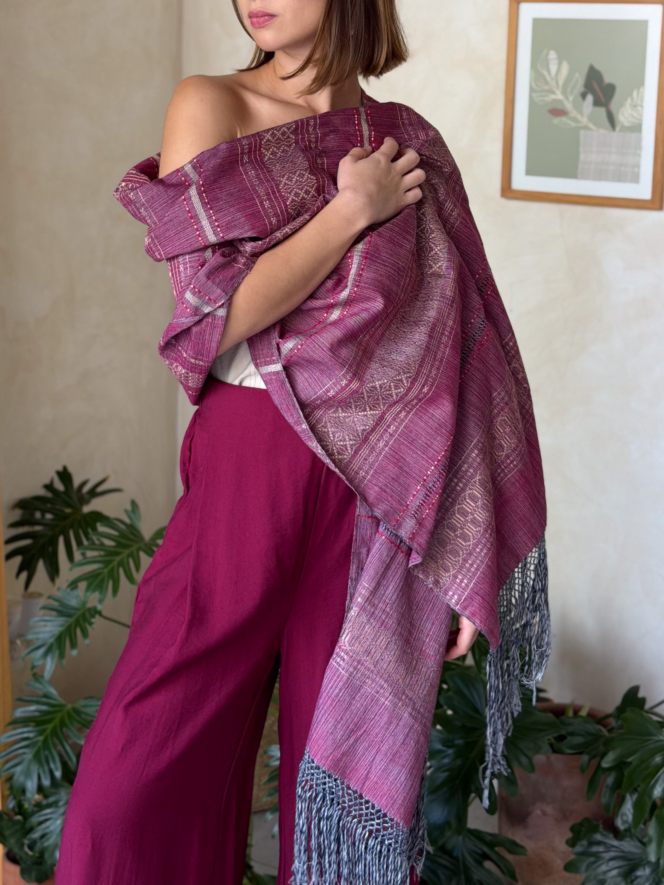 Rebozo Fino El Legado Rojo Dorado