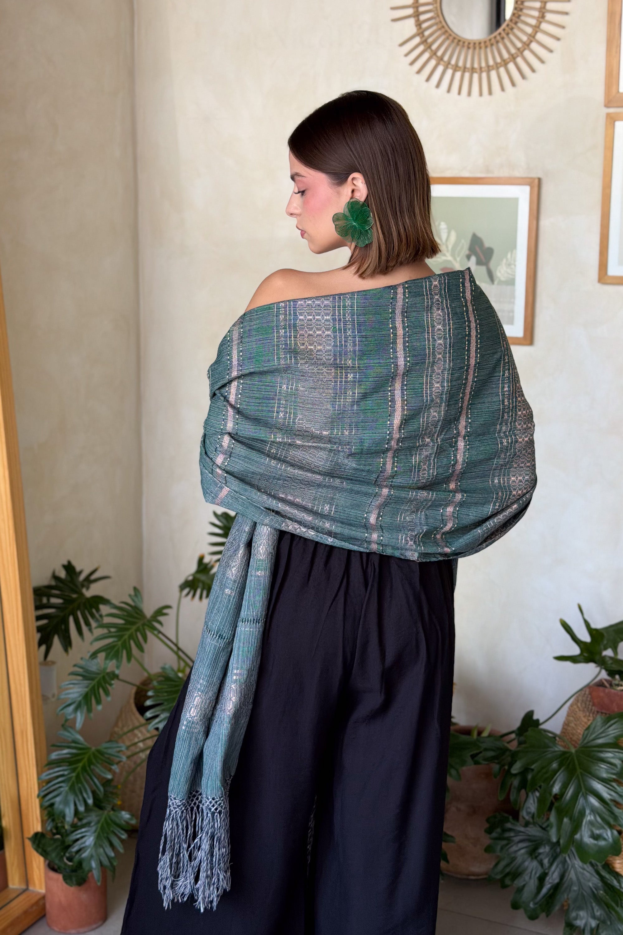 Rebozo Fino El Legado Verde Dorado