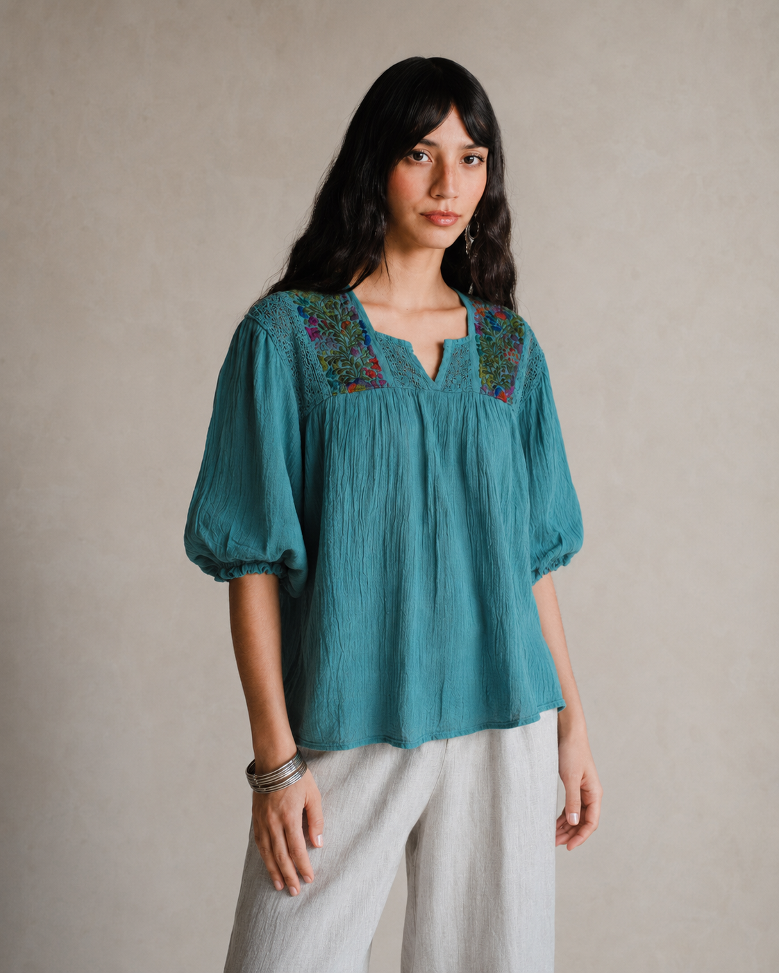 San Antonia blouse with sleeves