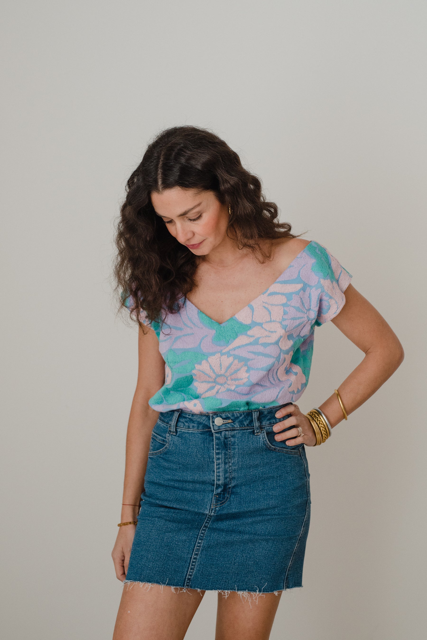 Jalapa V Blue / Lilac Blouse