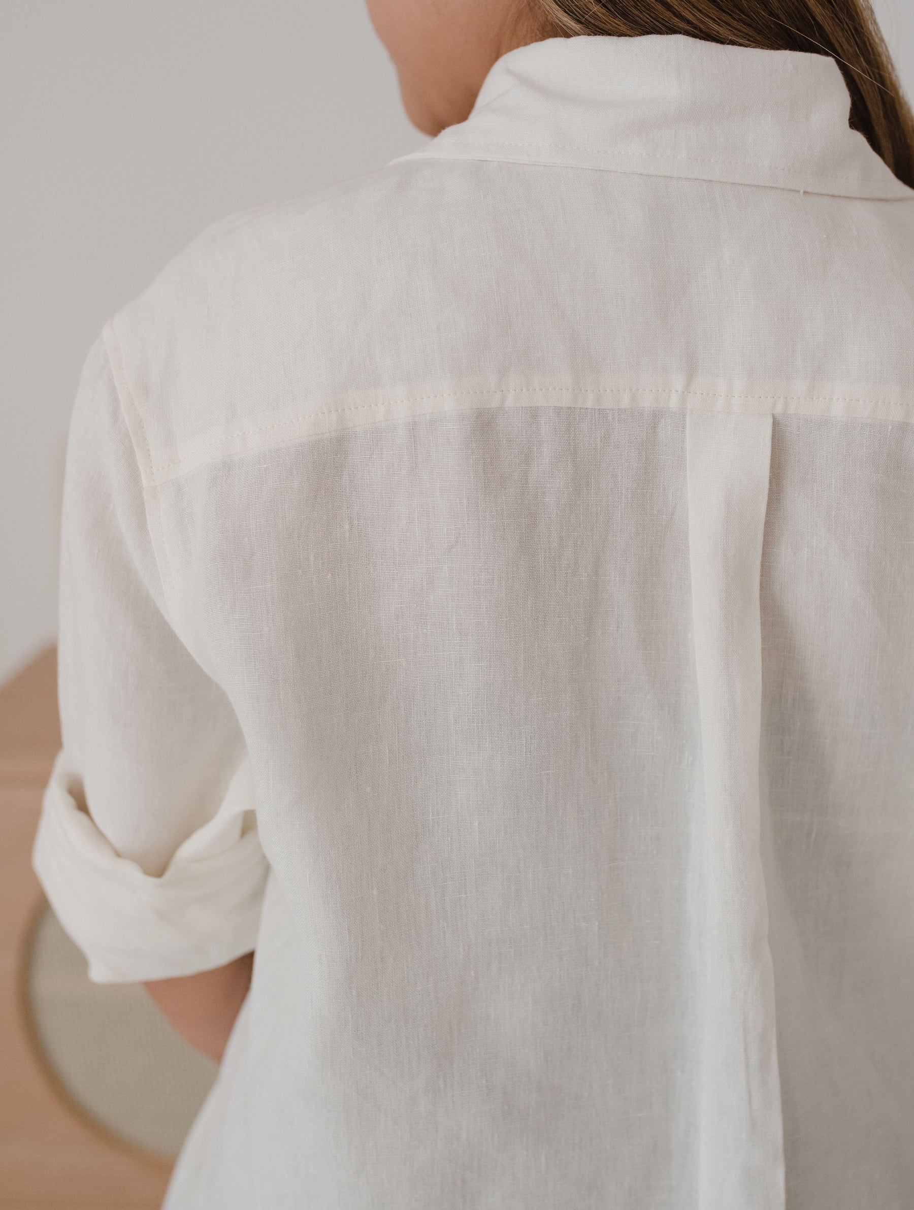 Vestido Camisero de Lino Marfil