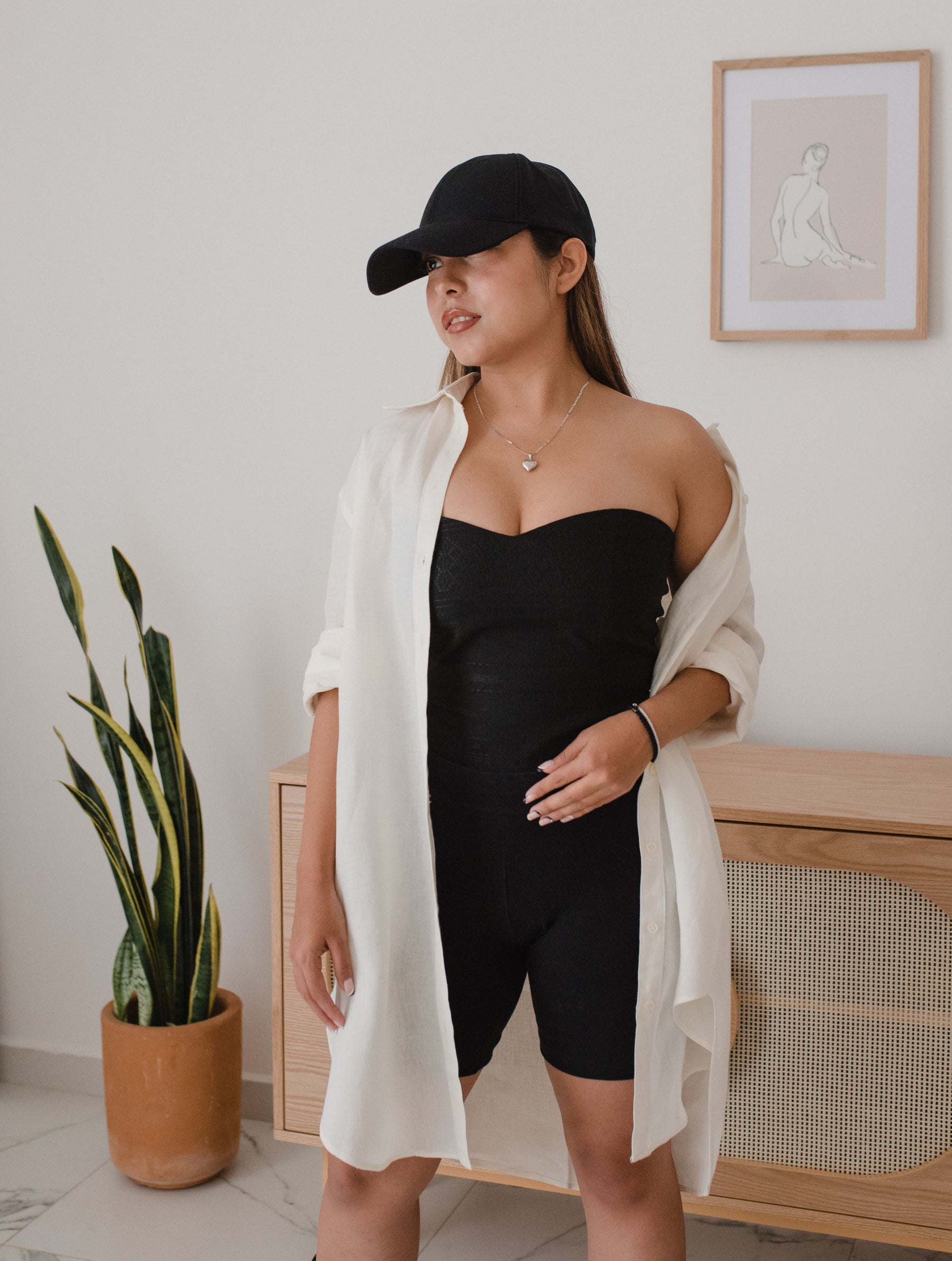 Vestido Camisero de Lino Marfil